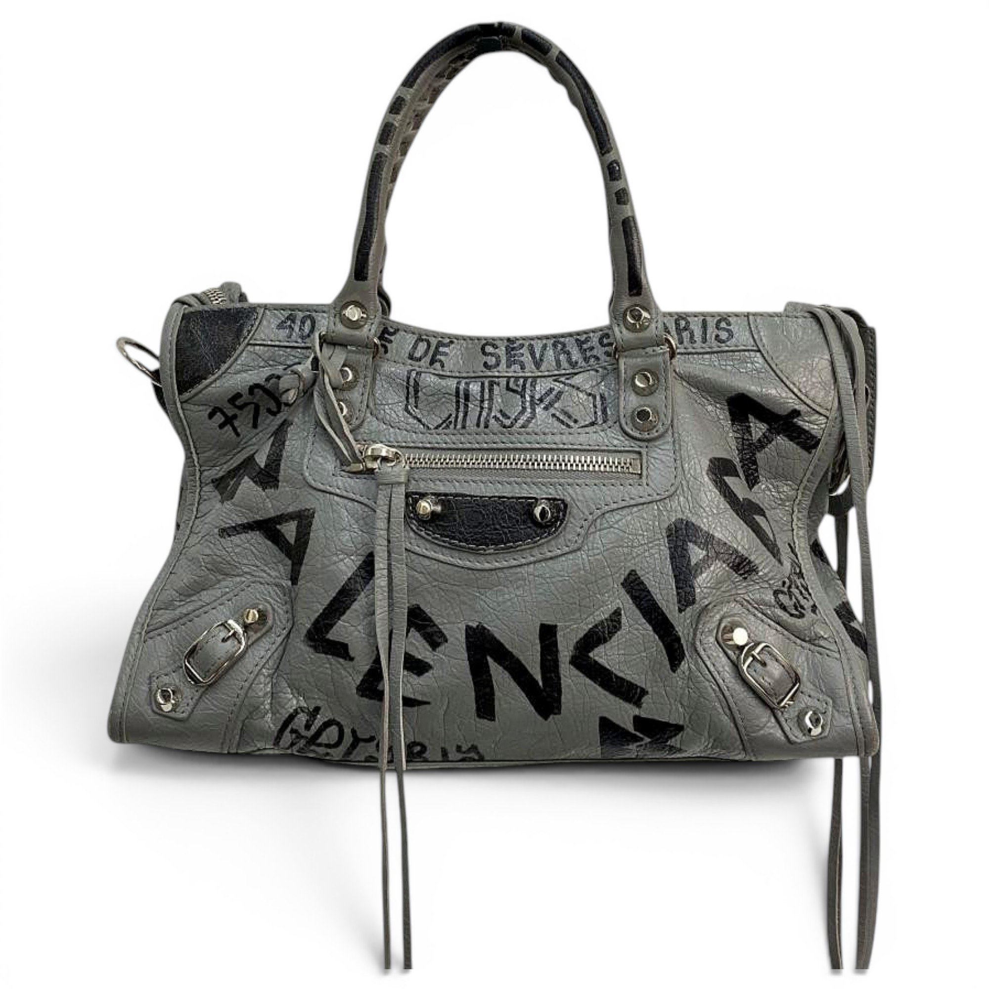 City leather handbag