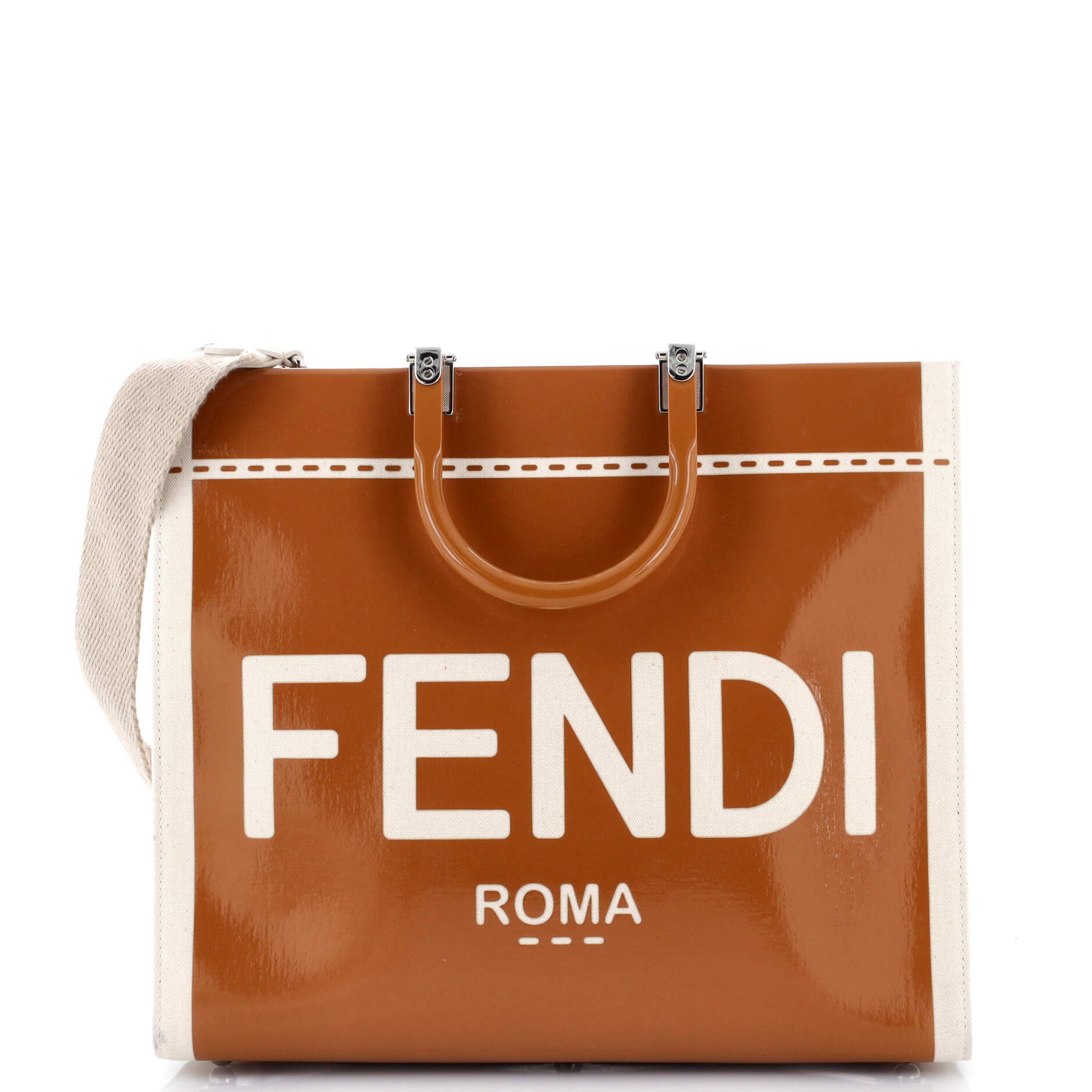 Fendi Sunshine Shopper Tote Patent Large