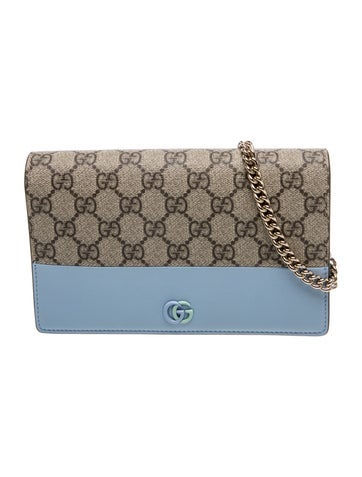 GG Supreme Bi-color GG Marmont wallet on chain