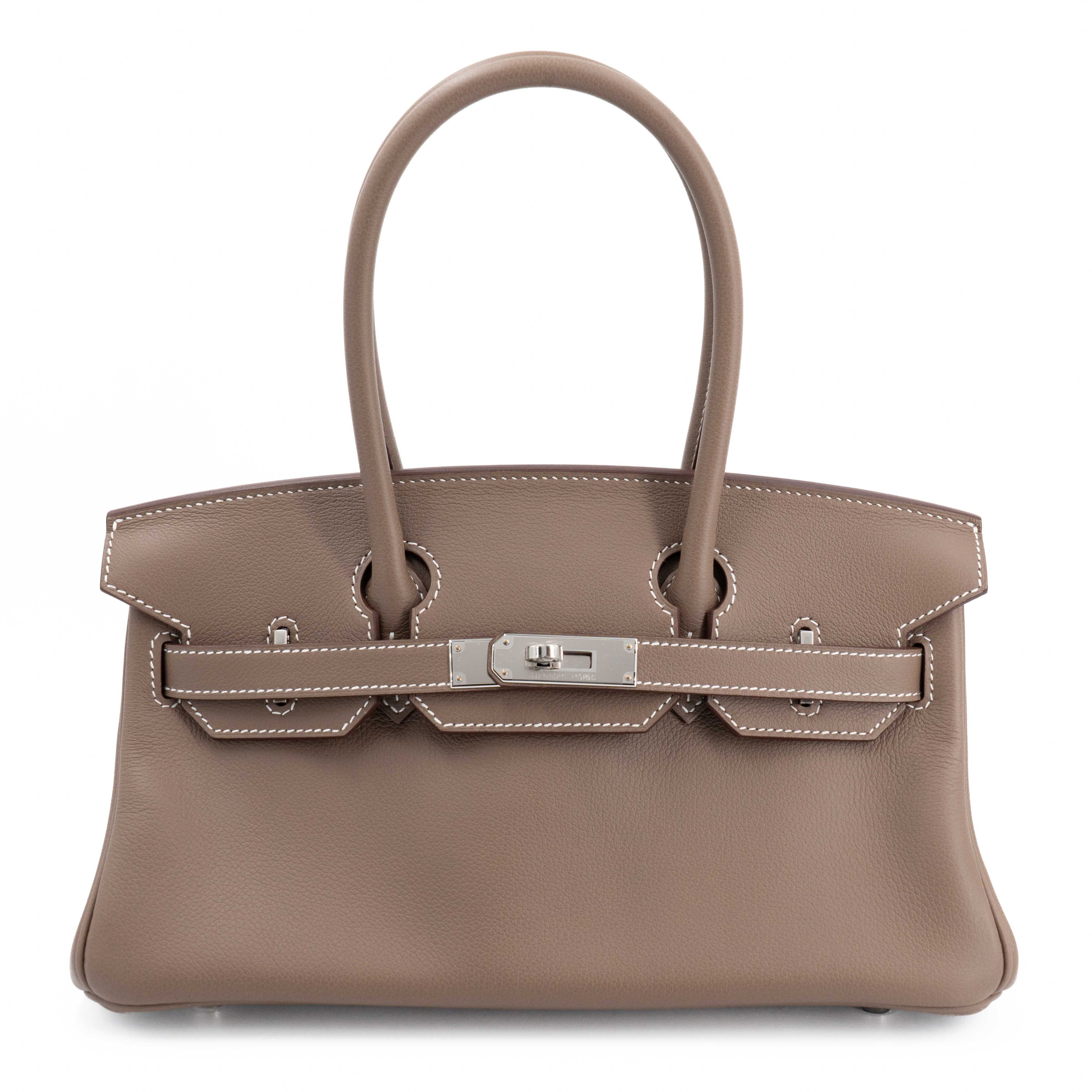 Hermes Brand New ( Rank N ) HERMÈS Birkin Shoulder Light 29 Etoupe (18) Evercolor Palladium hardware K (2025)