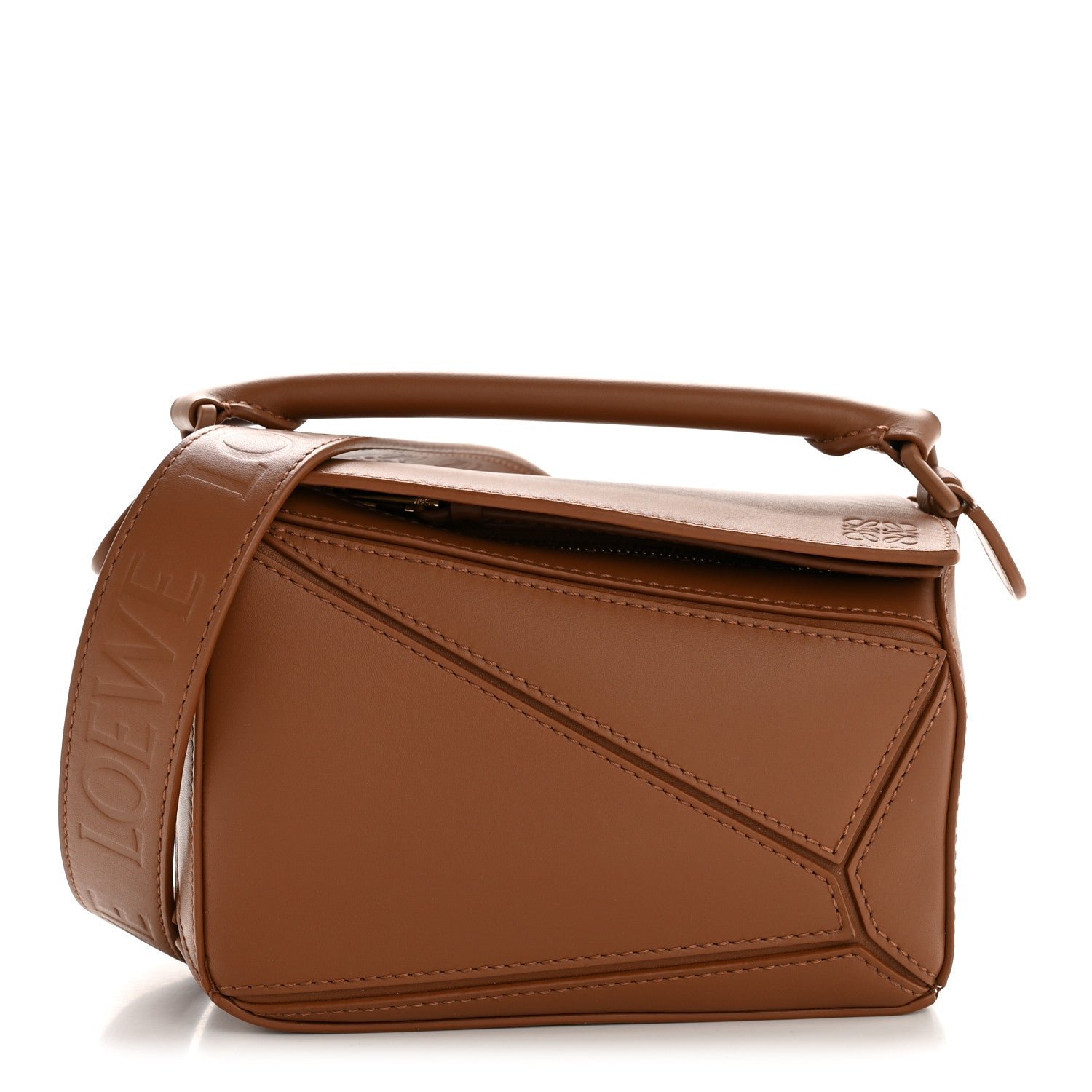 Loewe Satin Calfskin Mini Puzzle Bag Pecan