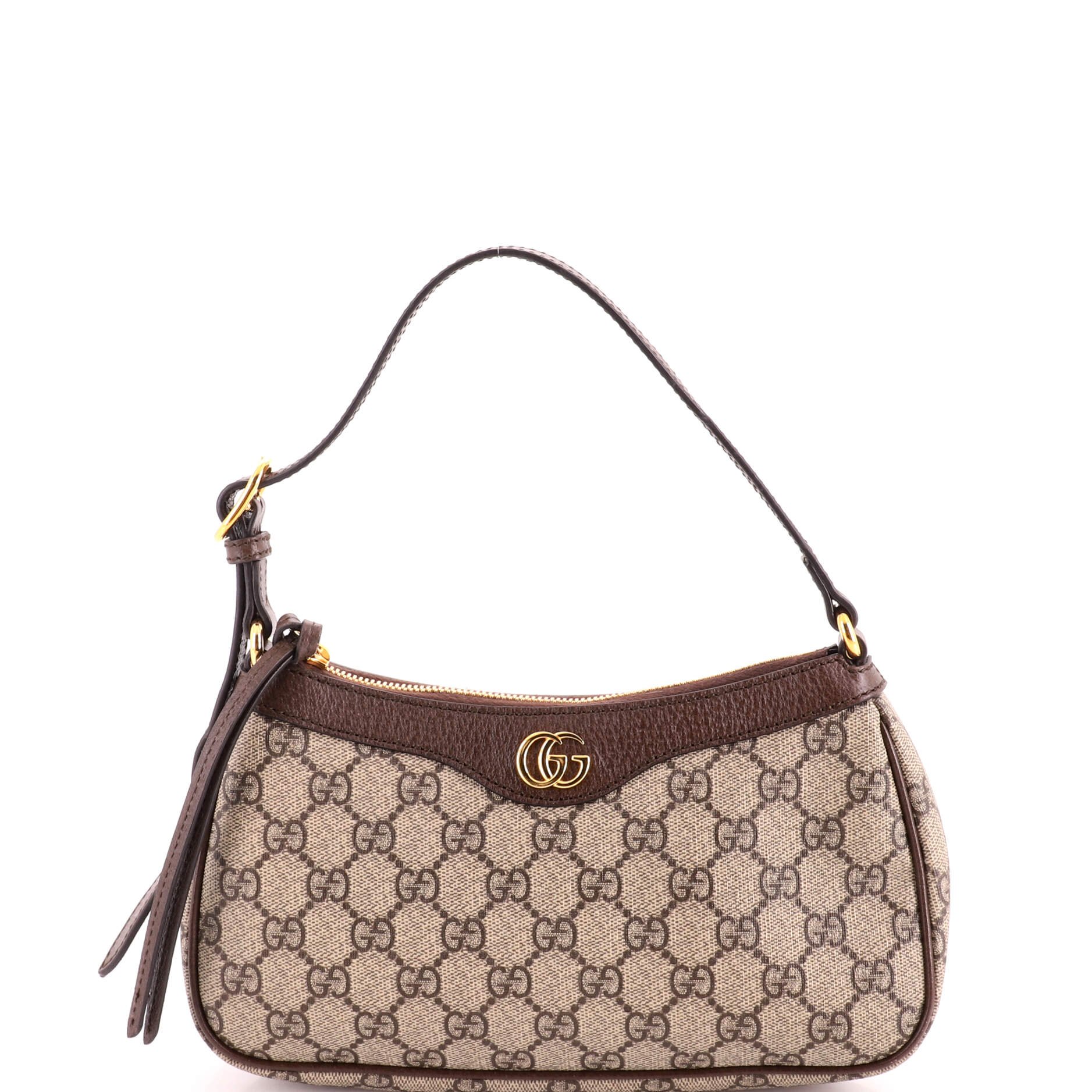 Ophidia Zip Pochette Shoulder Bag GG Coated Canvas with Leather Small