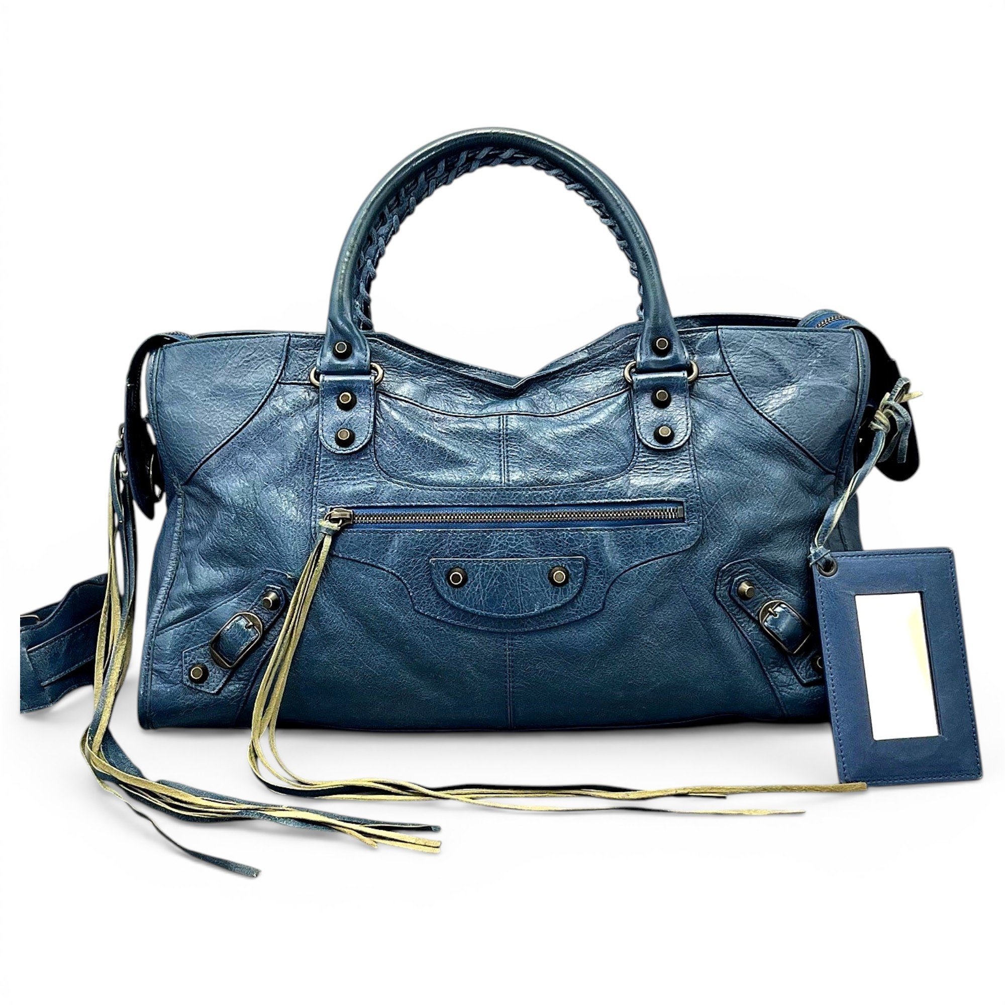 City leather handbag