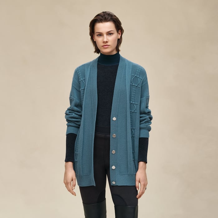 Bleu Canal Buttoned Cardigan