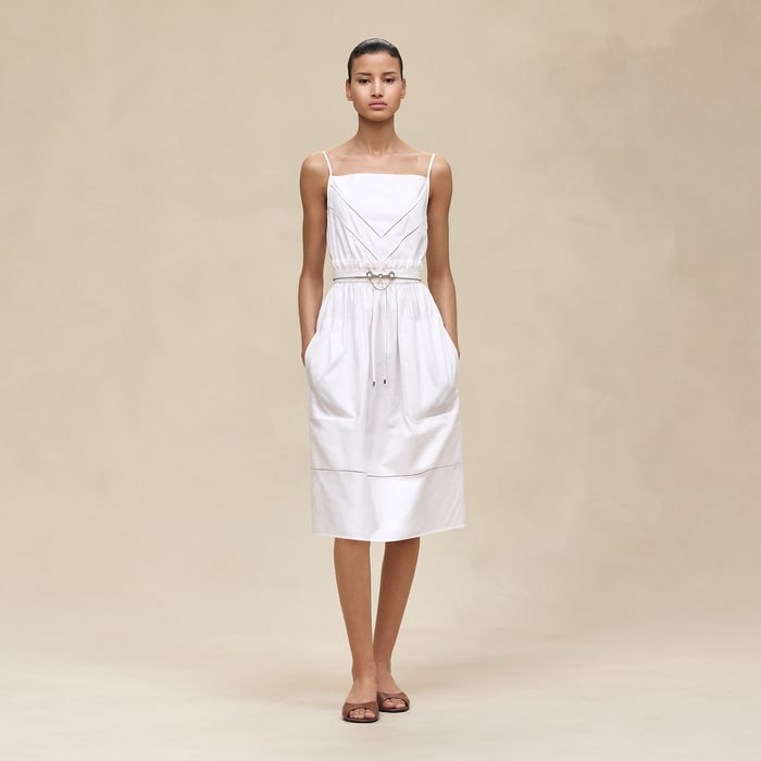 Blanc "Mosaique" Pouch Dress