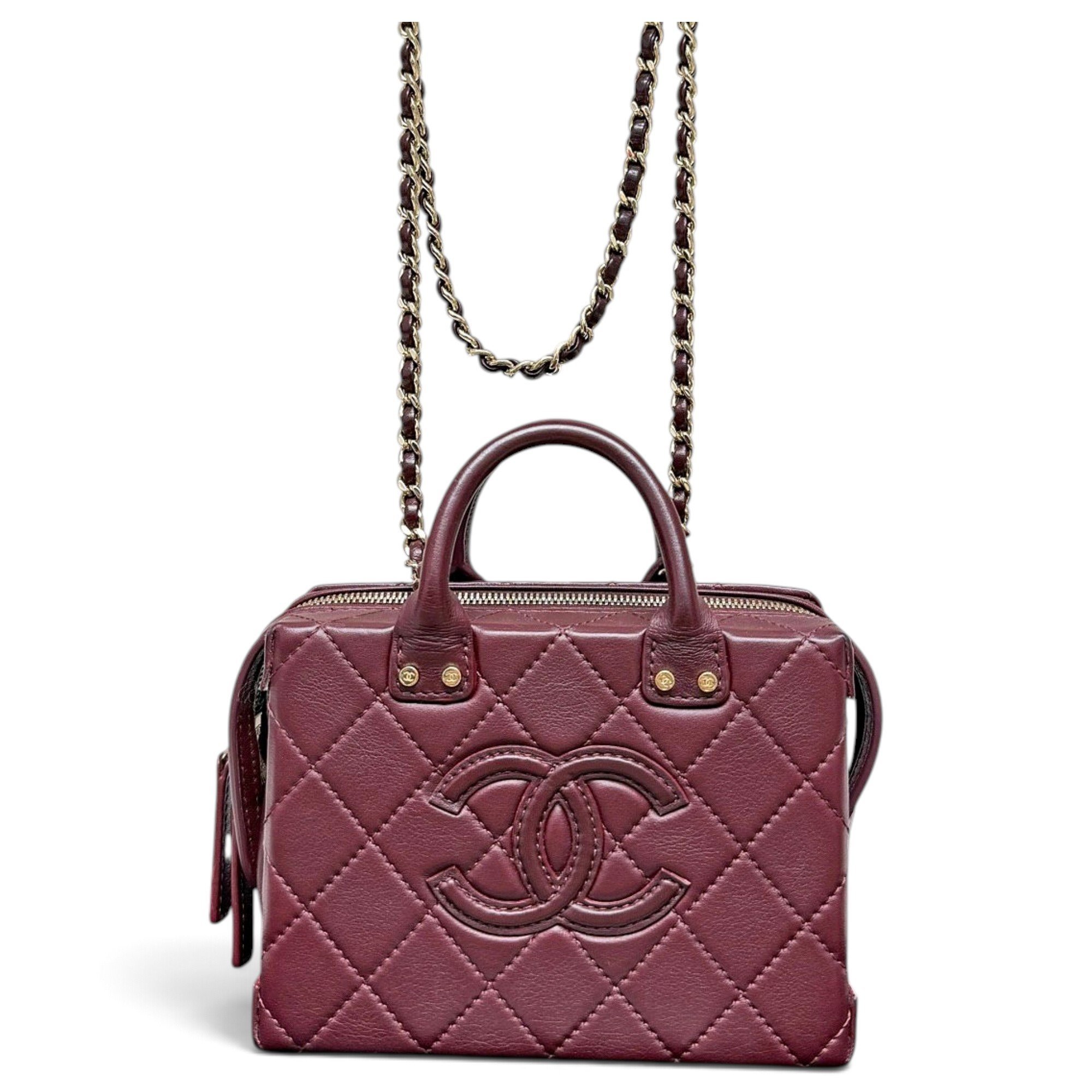 Vanity leather handbag