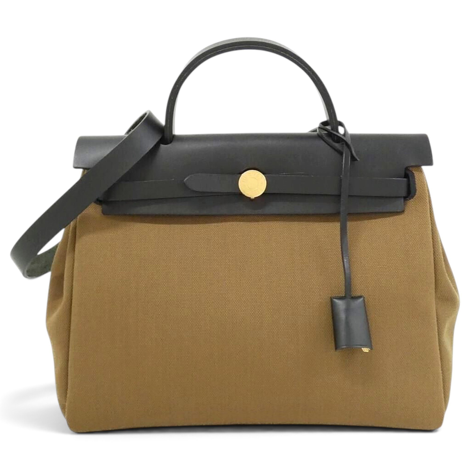 Hermes Halzan Handbag Toile H Canvas