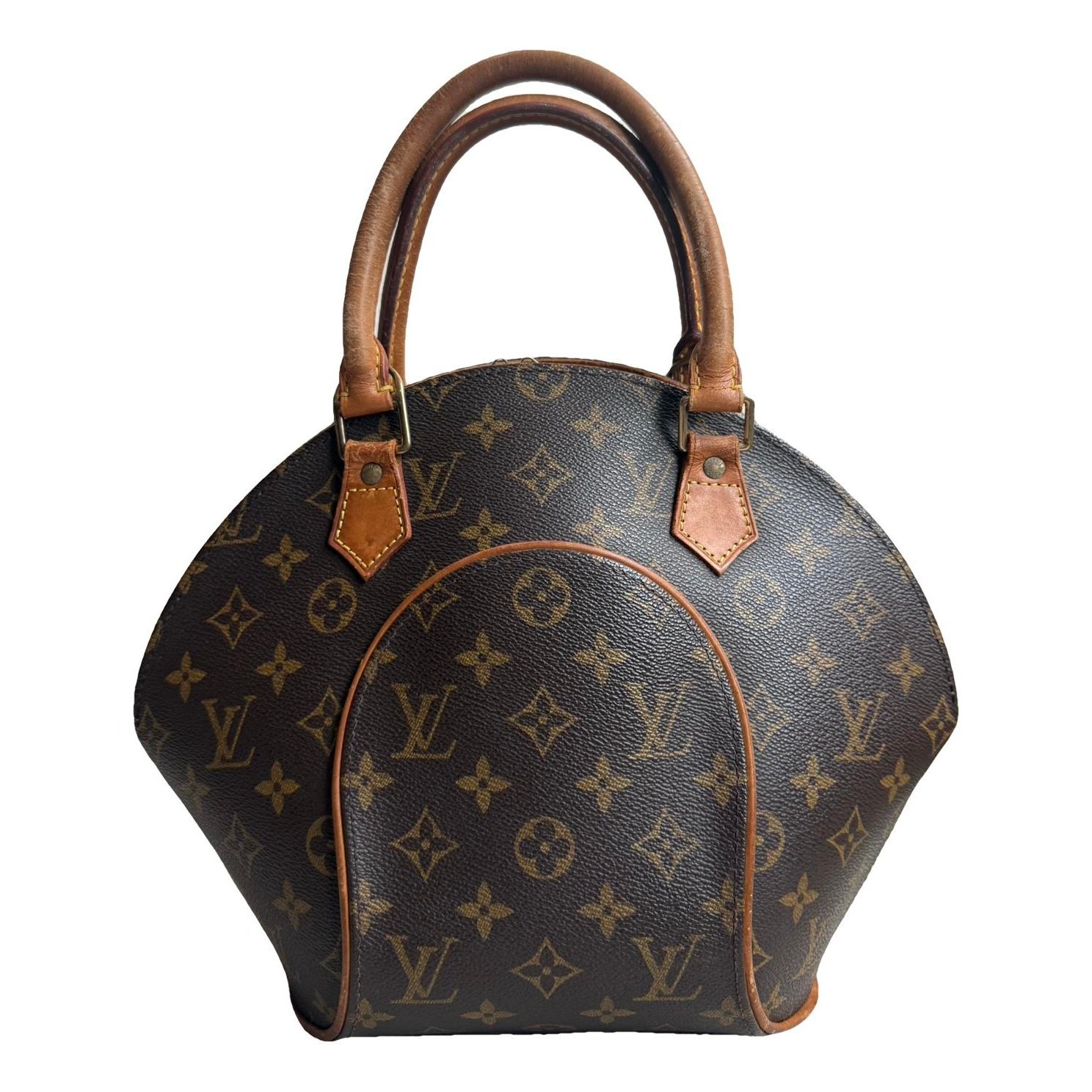 Ellipse patent leather handbag