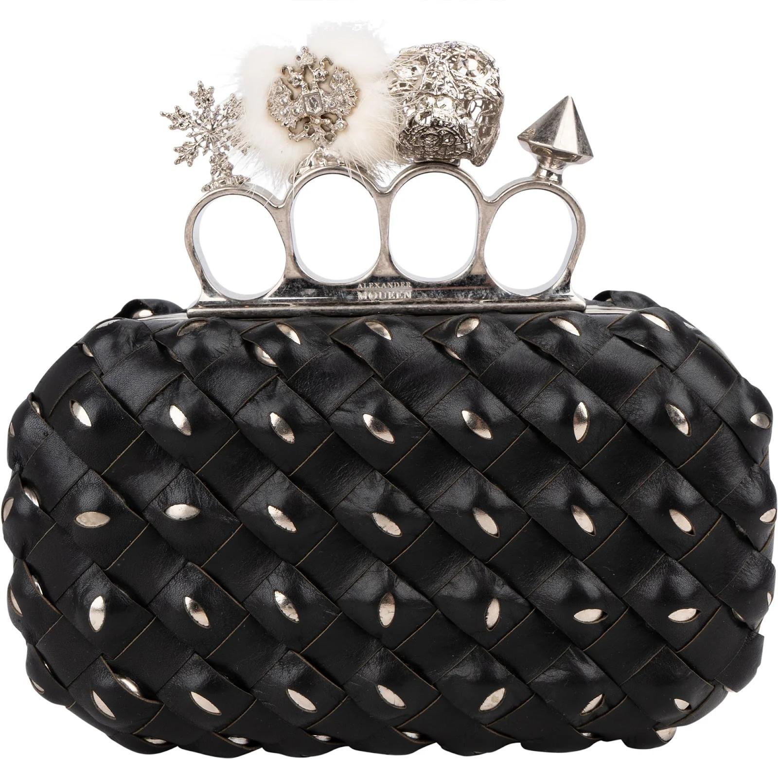 Alexander McQueen Knuckle leather clutch bag