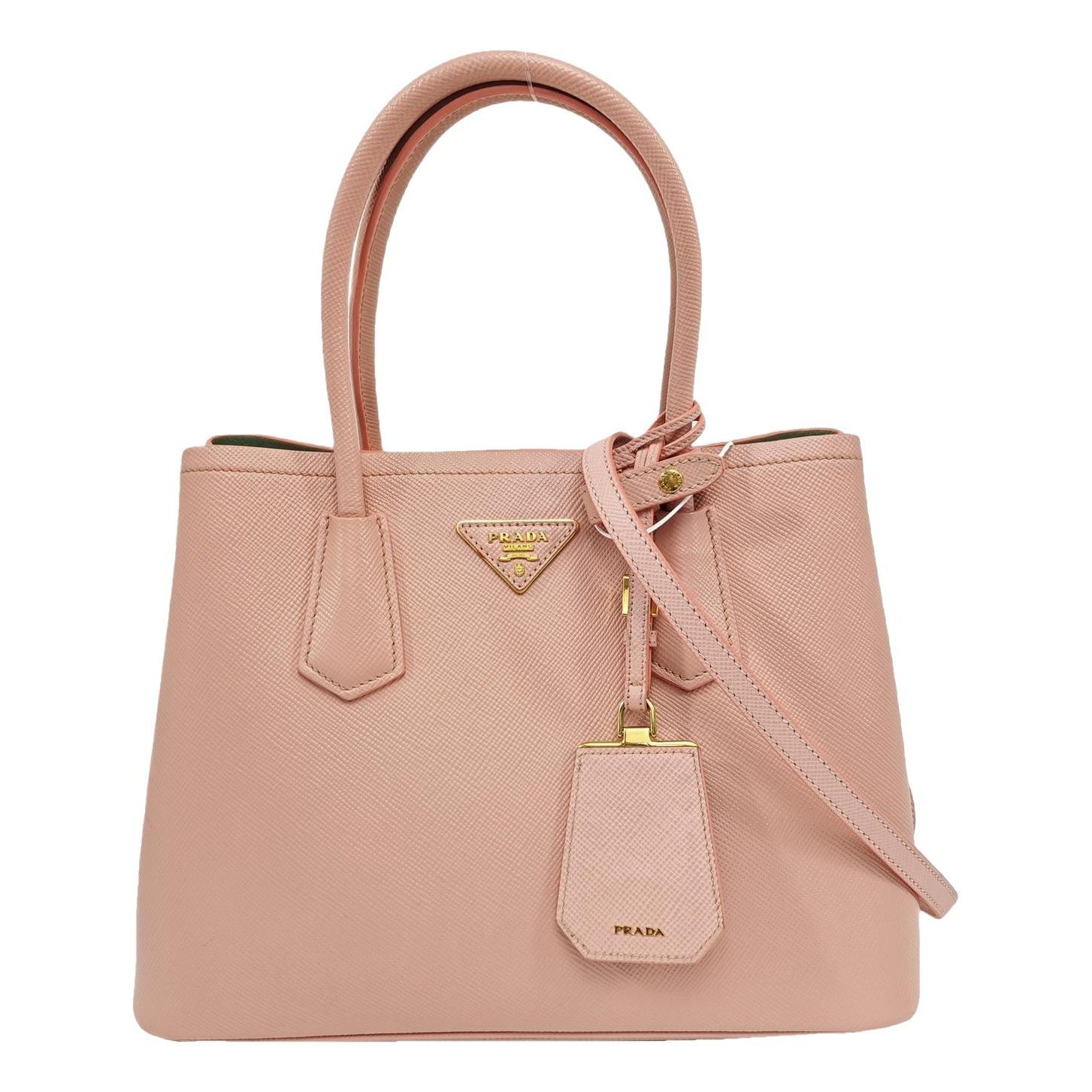 Double leather handbag