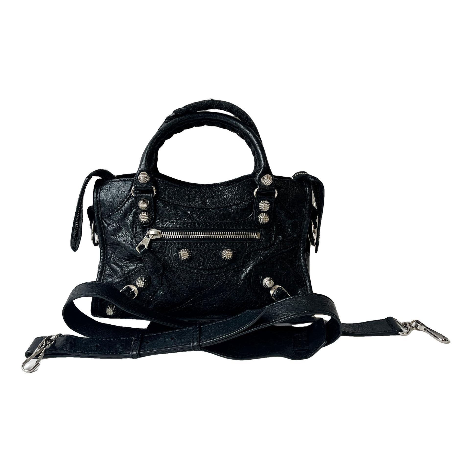 City leather handbag