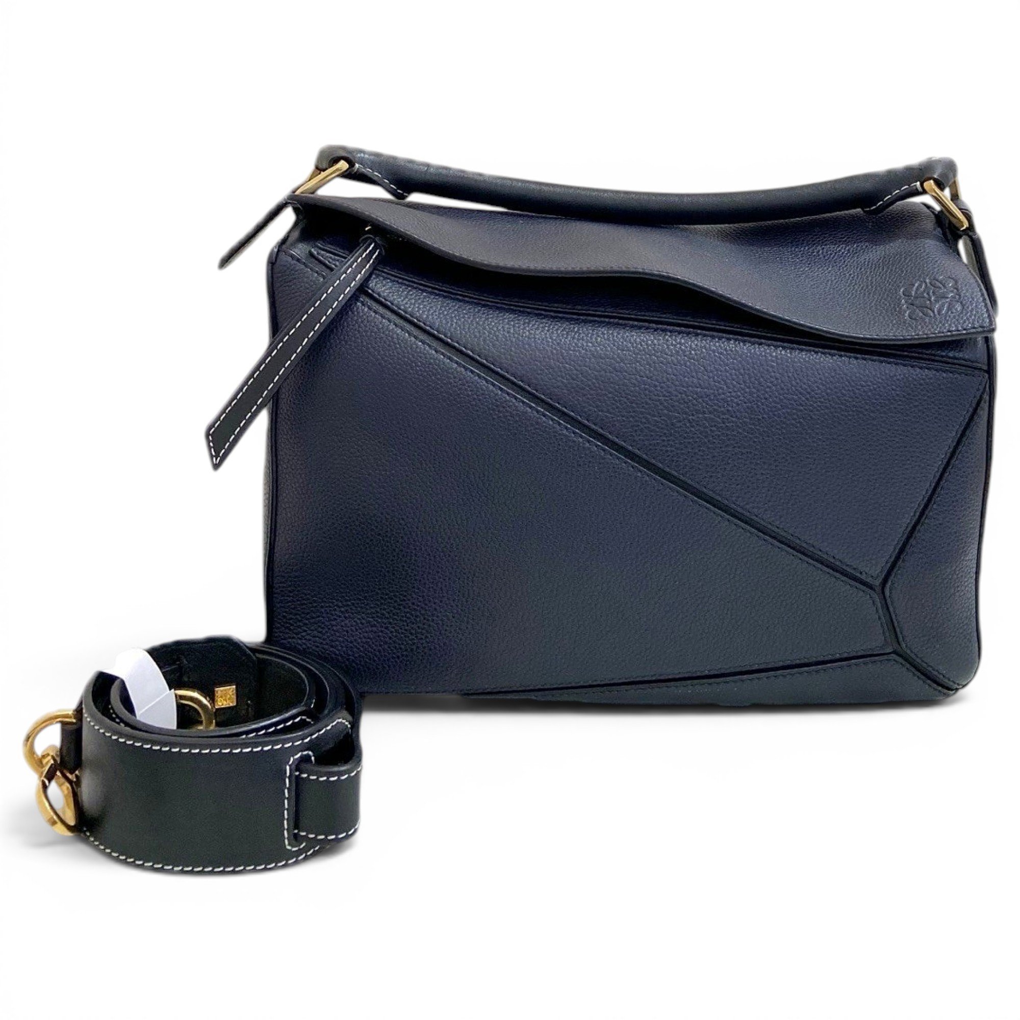 Puzzle leather handbag