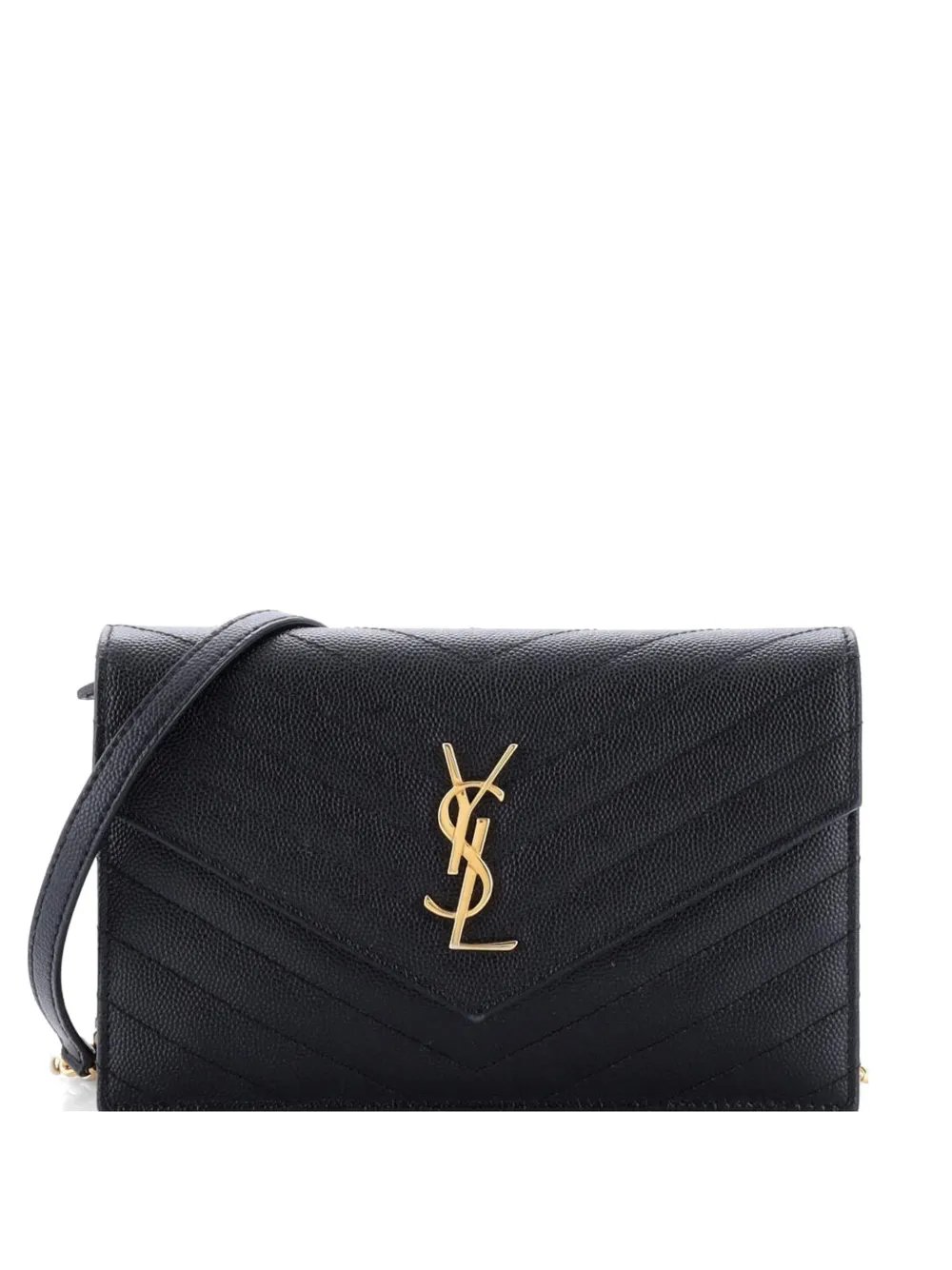 Classic Monogram Wallet on Chain Matelasse Chevron Leather Small crossbody bag