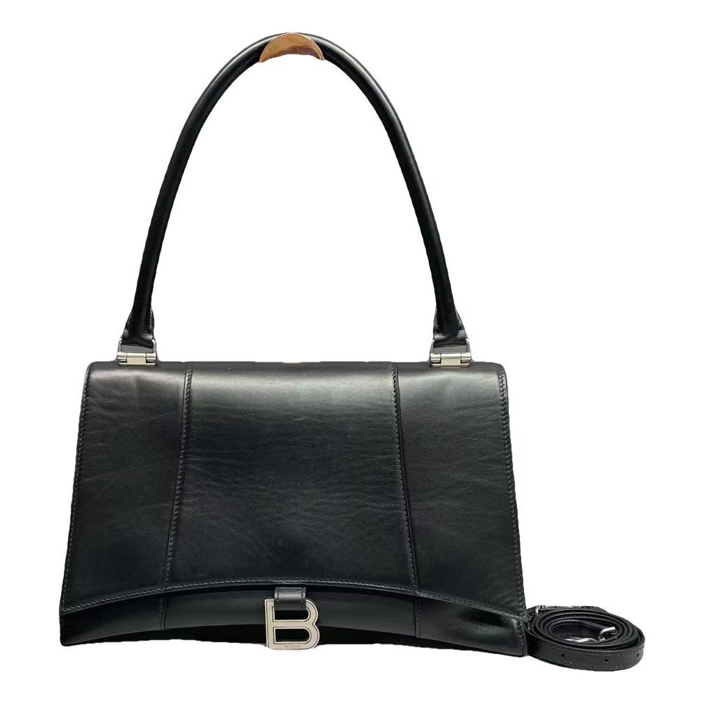 Hourglass leather handbag