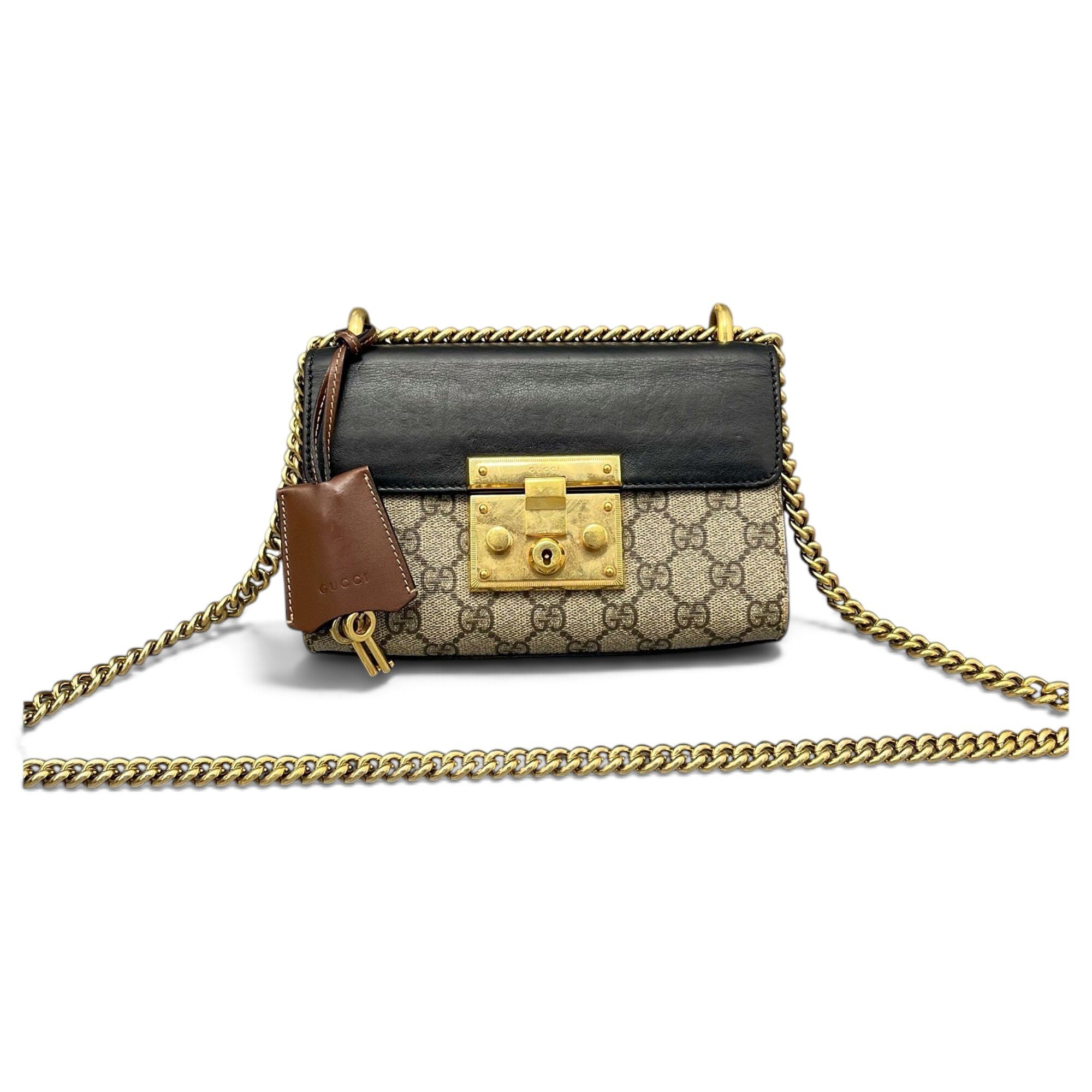 Padlock leather handbag