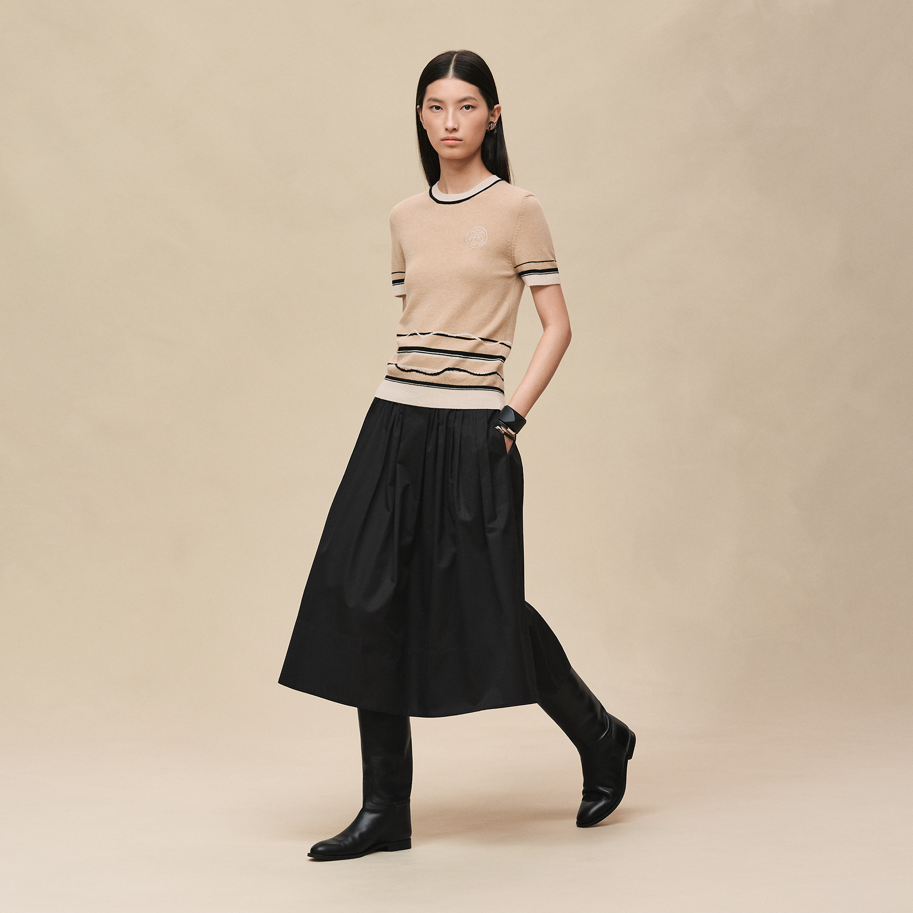 "Ex-Libris" short-sleeve sweater