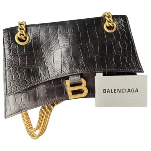 Crush leather handbag