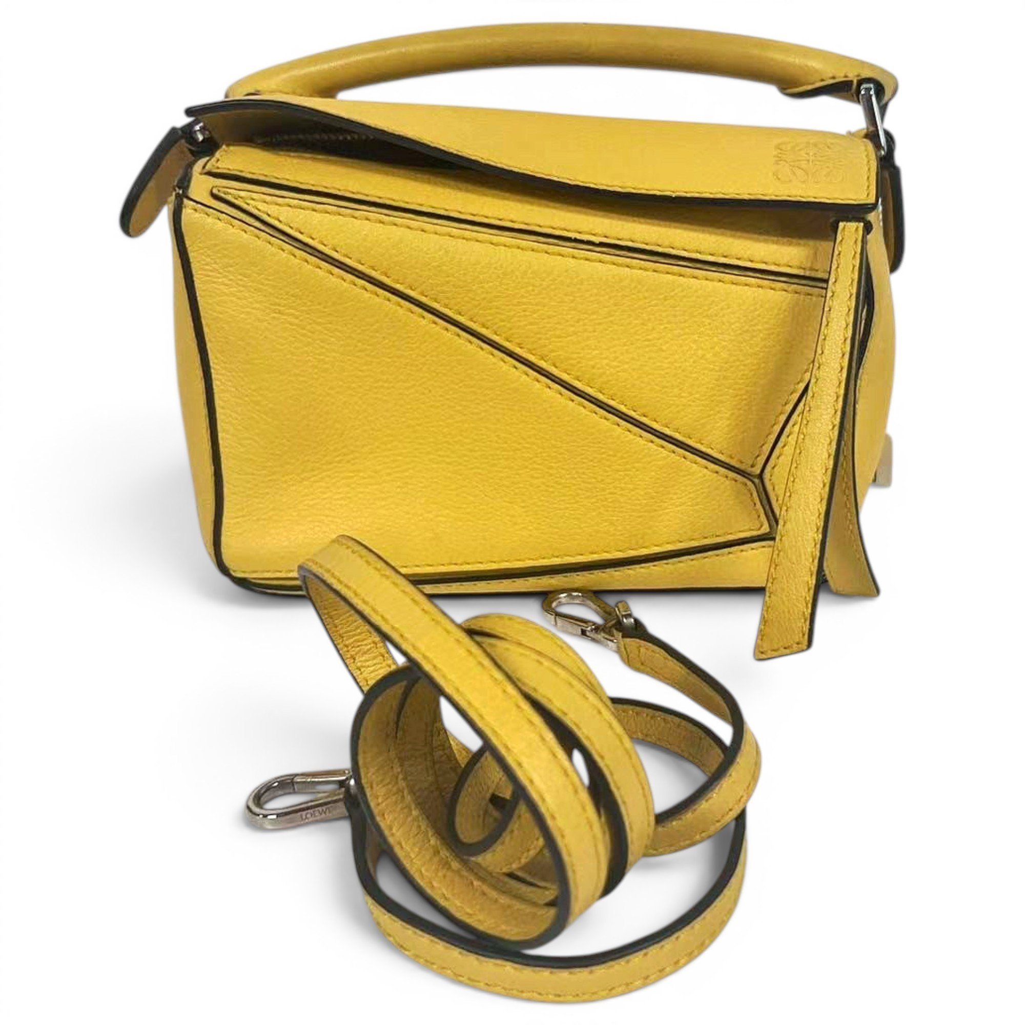 Puzzle leather handbag