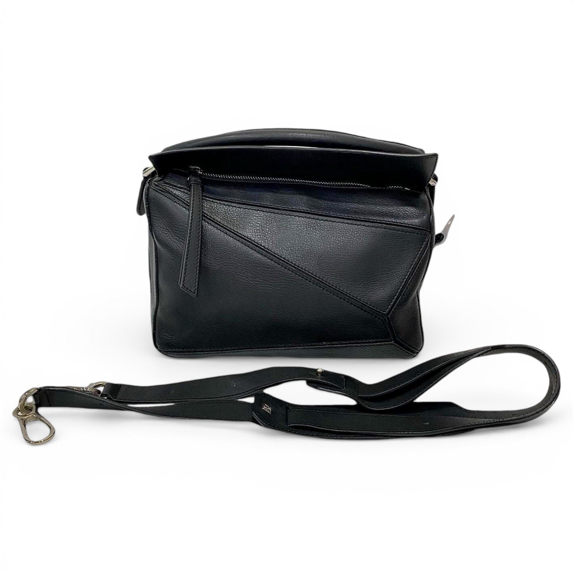 Puzzle leather handbag