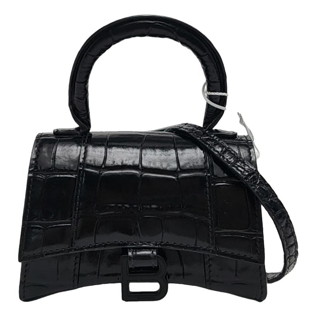 Hourglass leather handbag