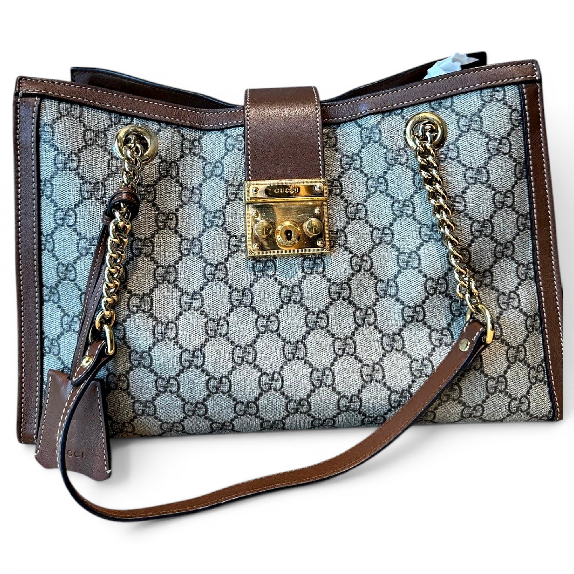 Padlock leather handbag