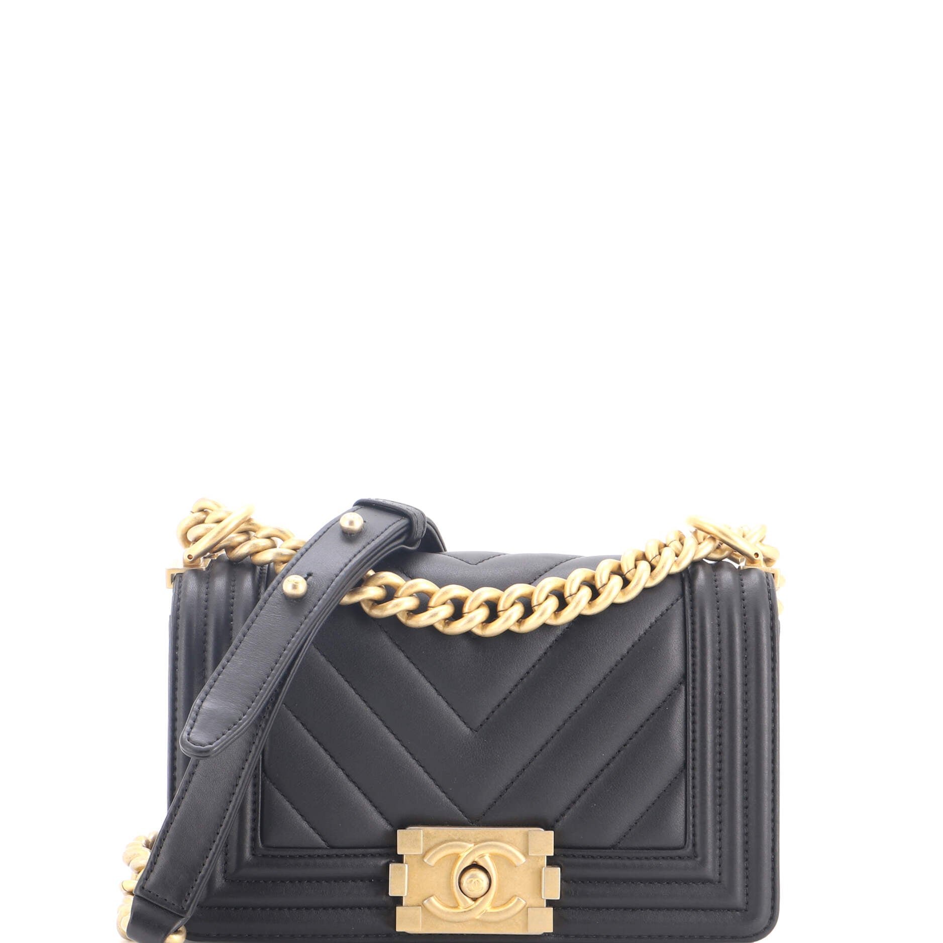 Boy Flap Bag Chevron Calfskin Small