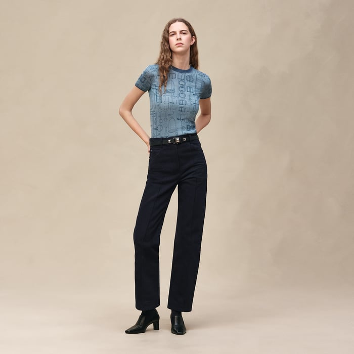 Bleu Adriatique "Cahier Du Colporteur" Short-sleeve Sweater