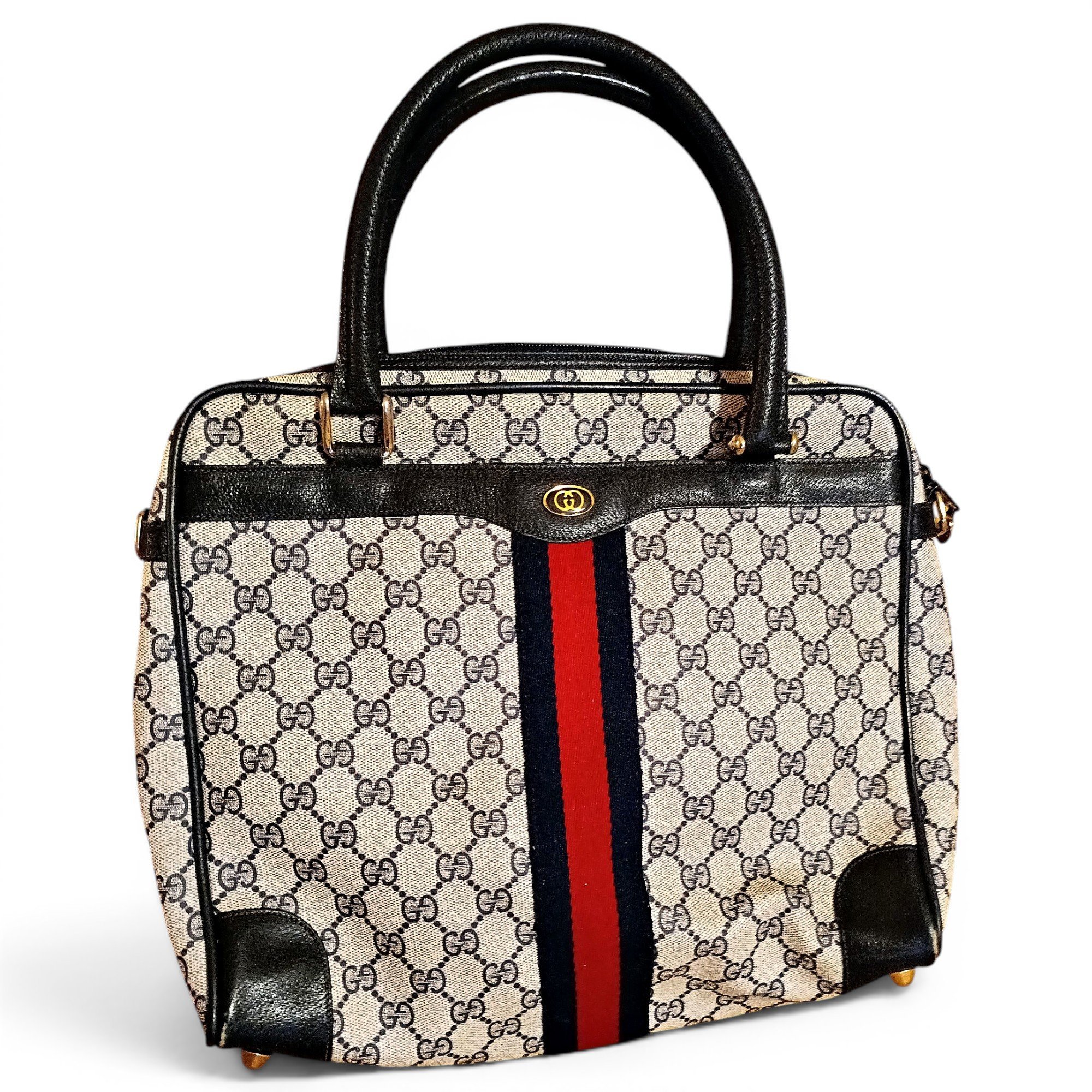 Ophidia Top Handle leather handbag