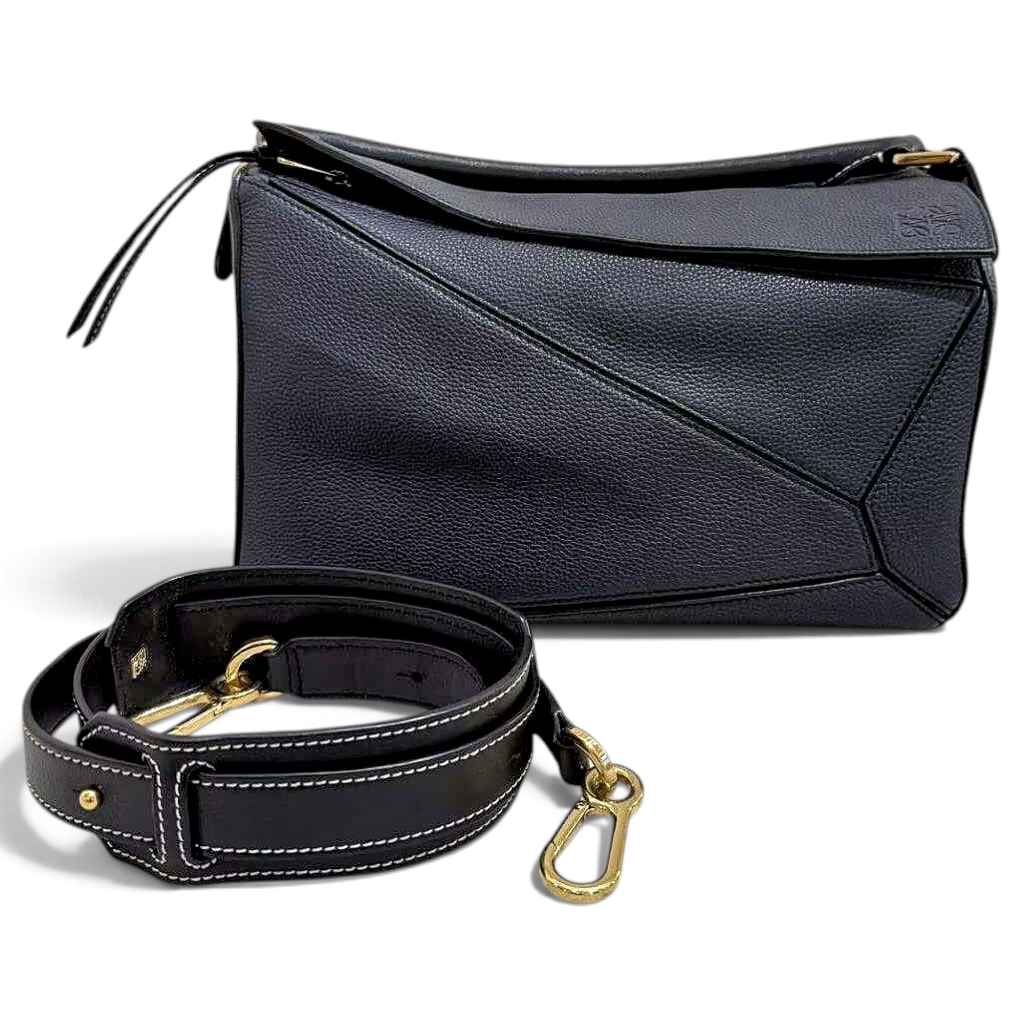 Puzzle leather handbag