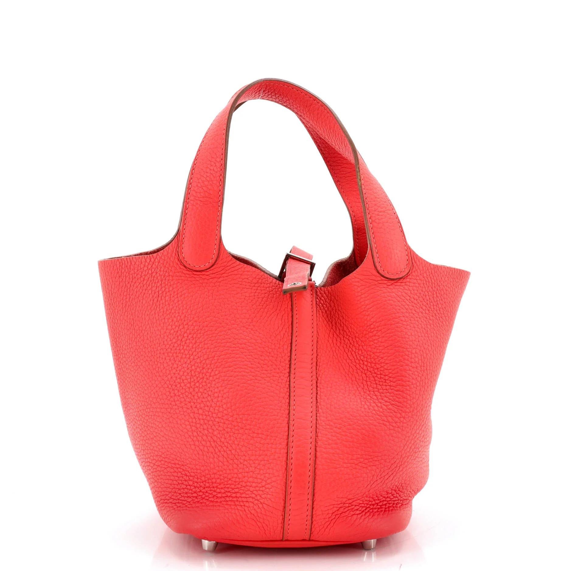 Picotin leather tote