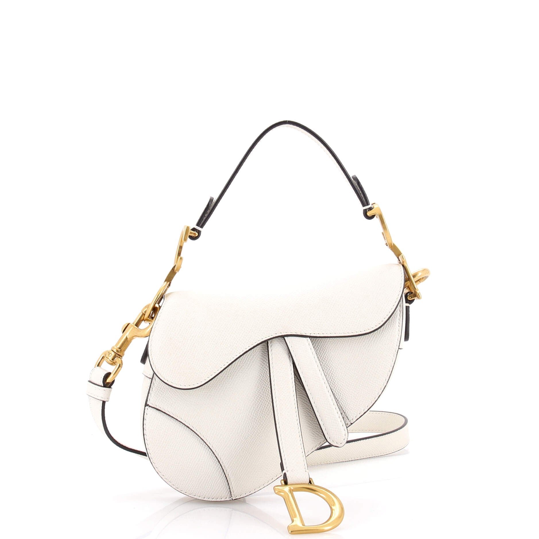 Saddle Handbag with Strap Leather Mini