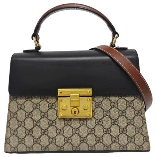 Padlock leather handbag