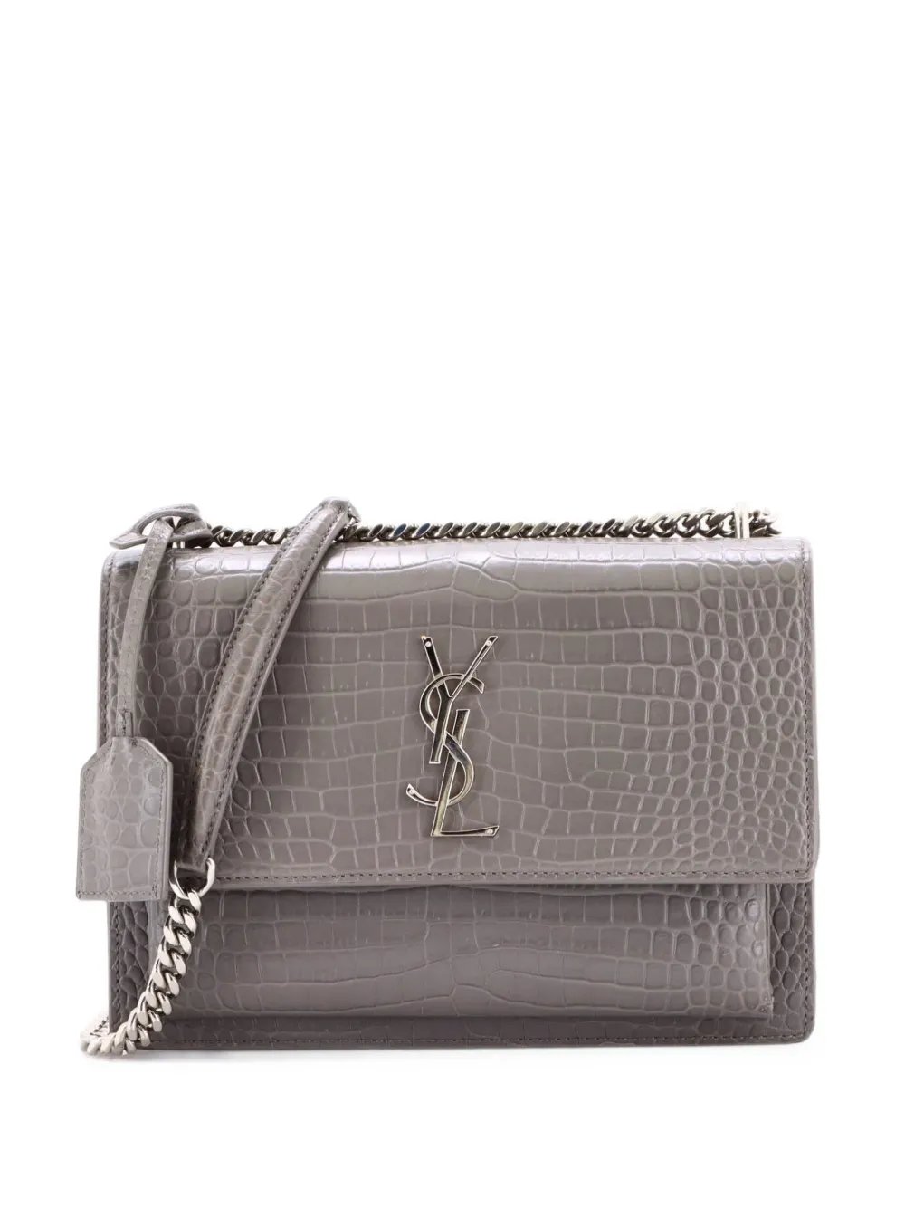 Sunset Crocodile Embossed Leather Medium crossbody bag