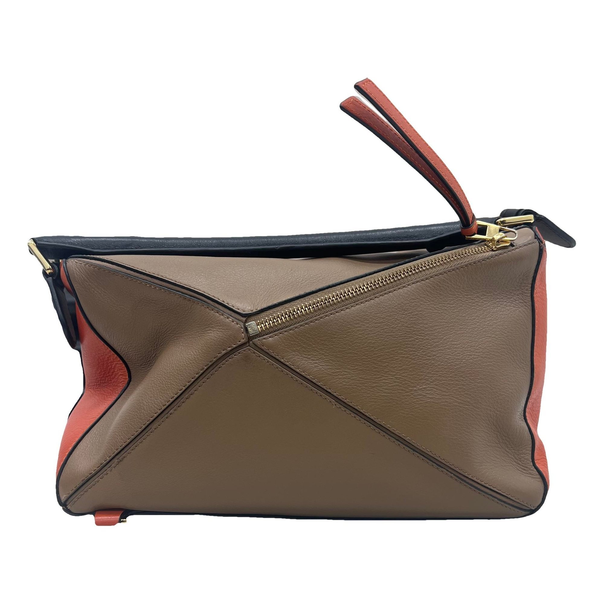 Puzzle leather handbag