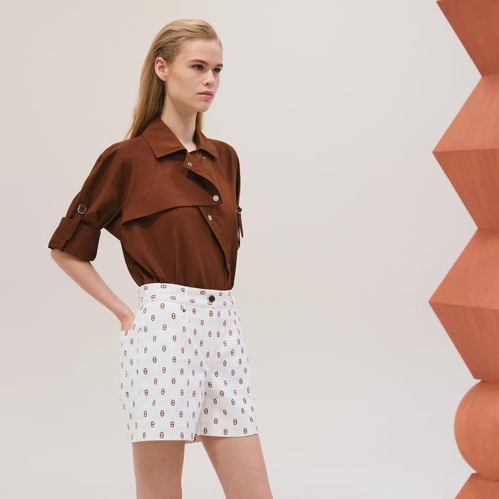 Marron Fauve "Chaine d'Ancre" Shorts