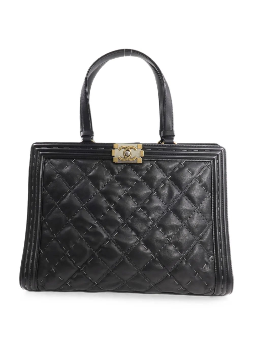 Boy quilted leather tote bag