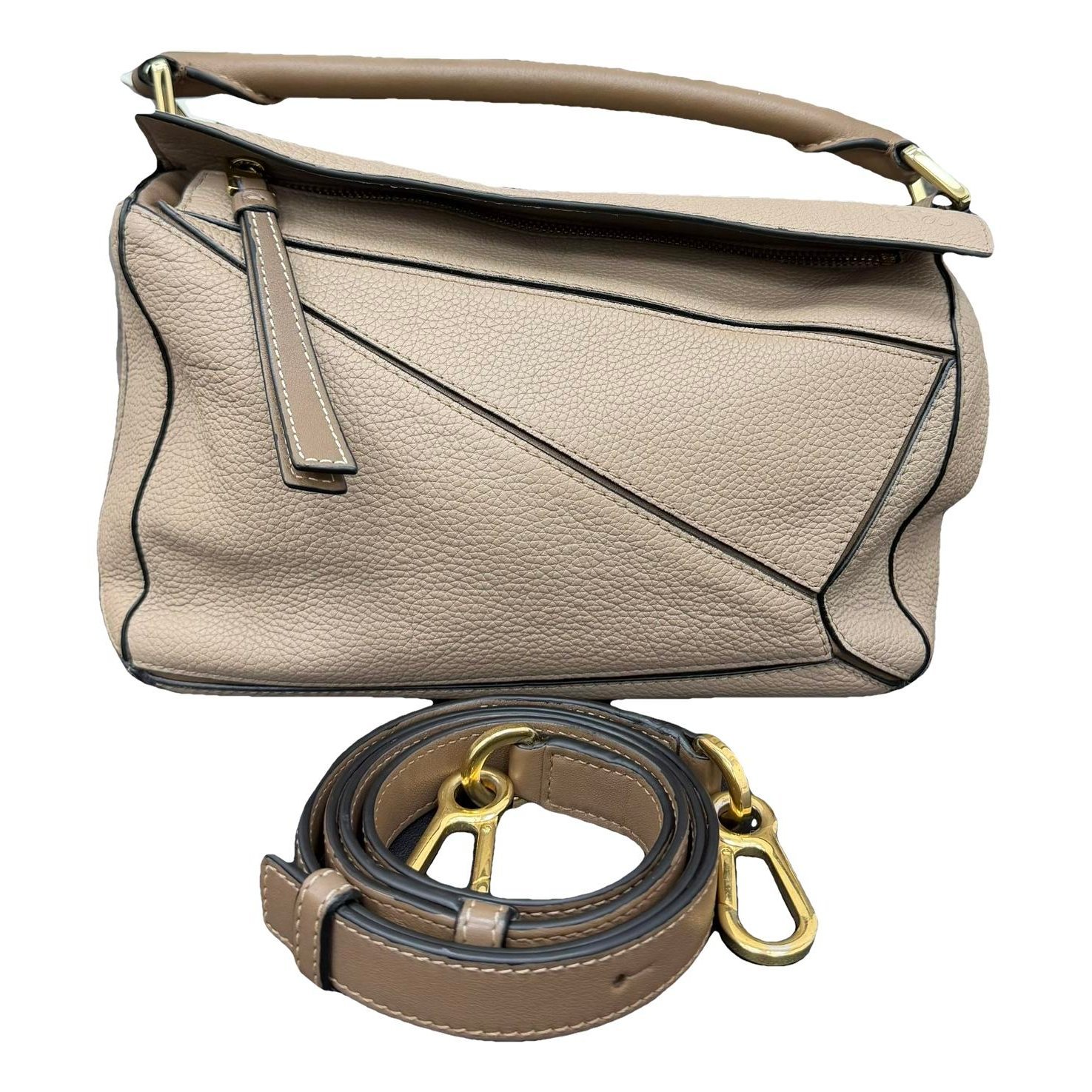 Puzzle leather handbag