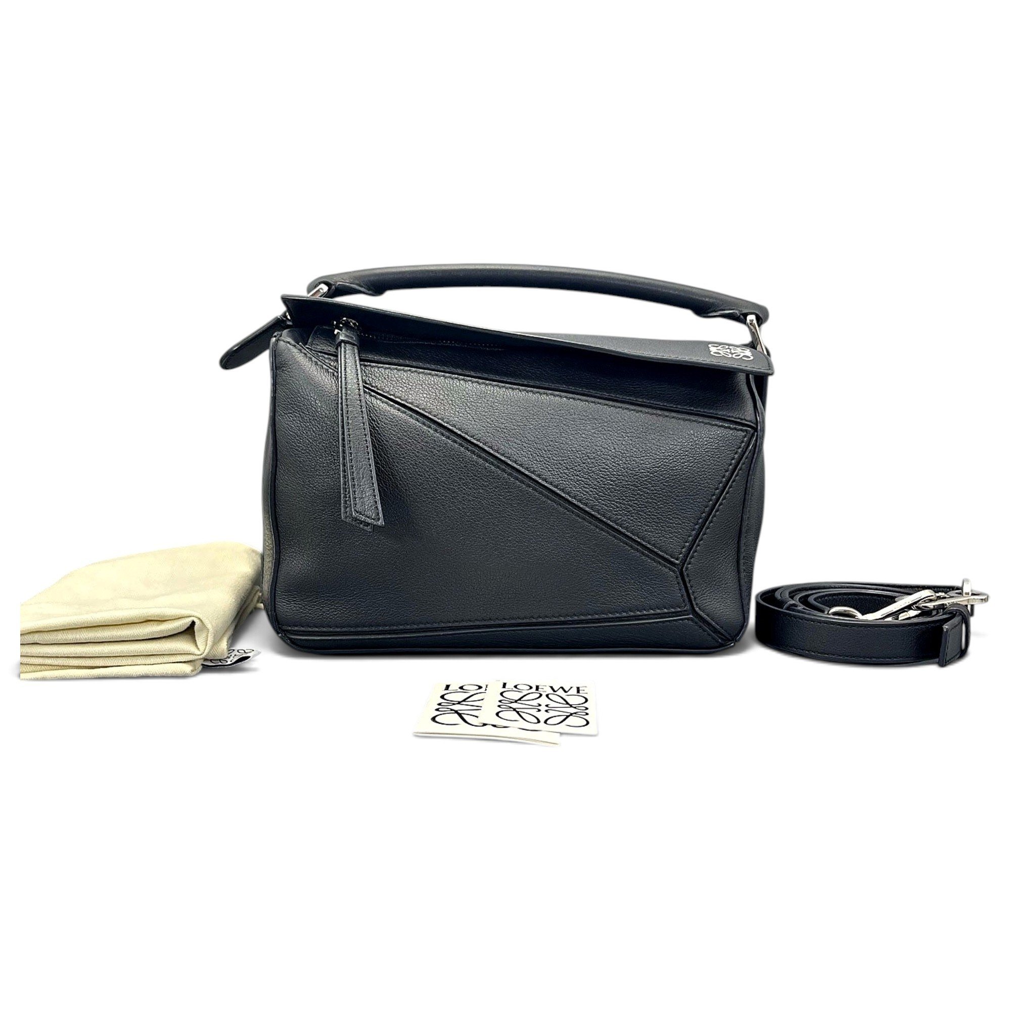 Puzzle leather handbag