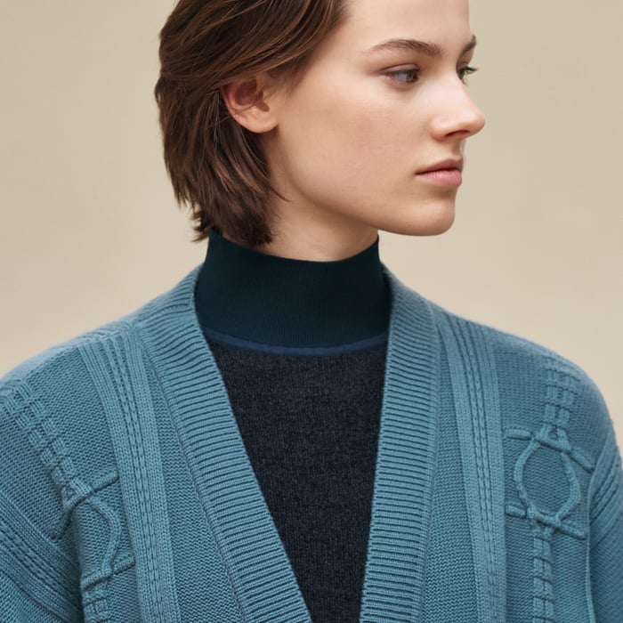 Bleu Canal Buttoned Cardigan