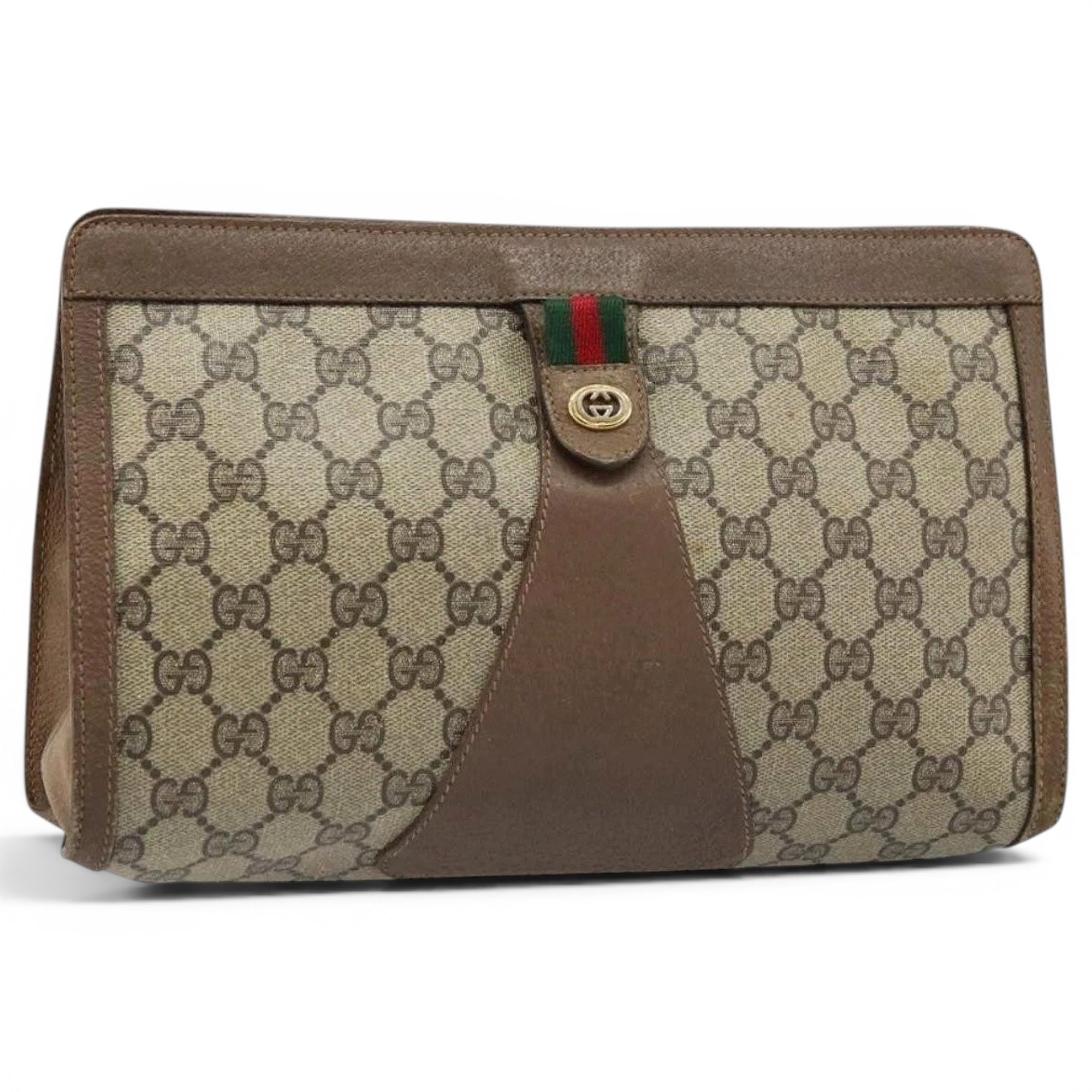 Leather clutch bag