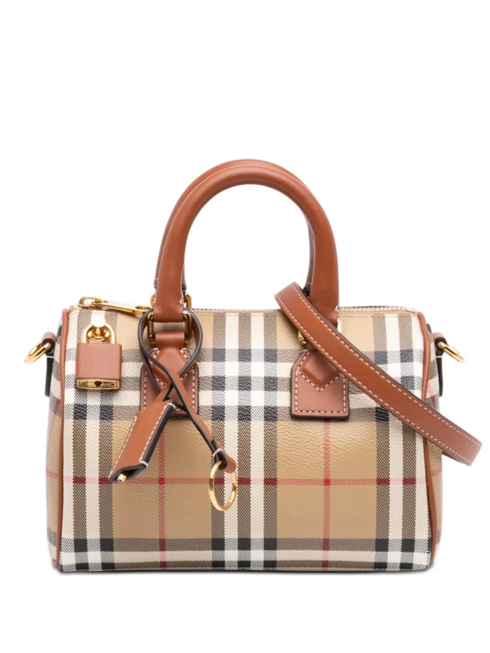 2025-2026 Mini House Check Coated Canvas Bowling Bag satchel