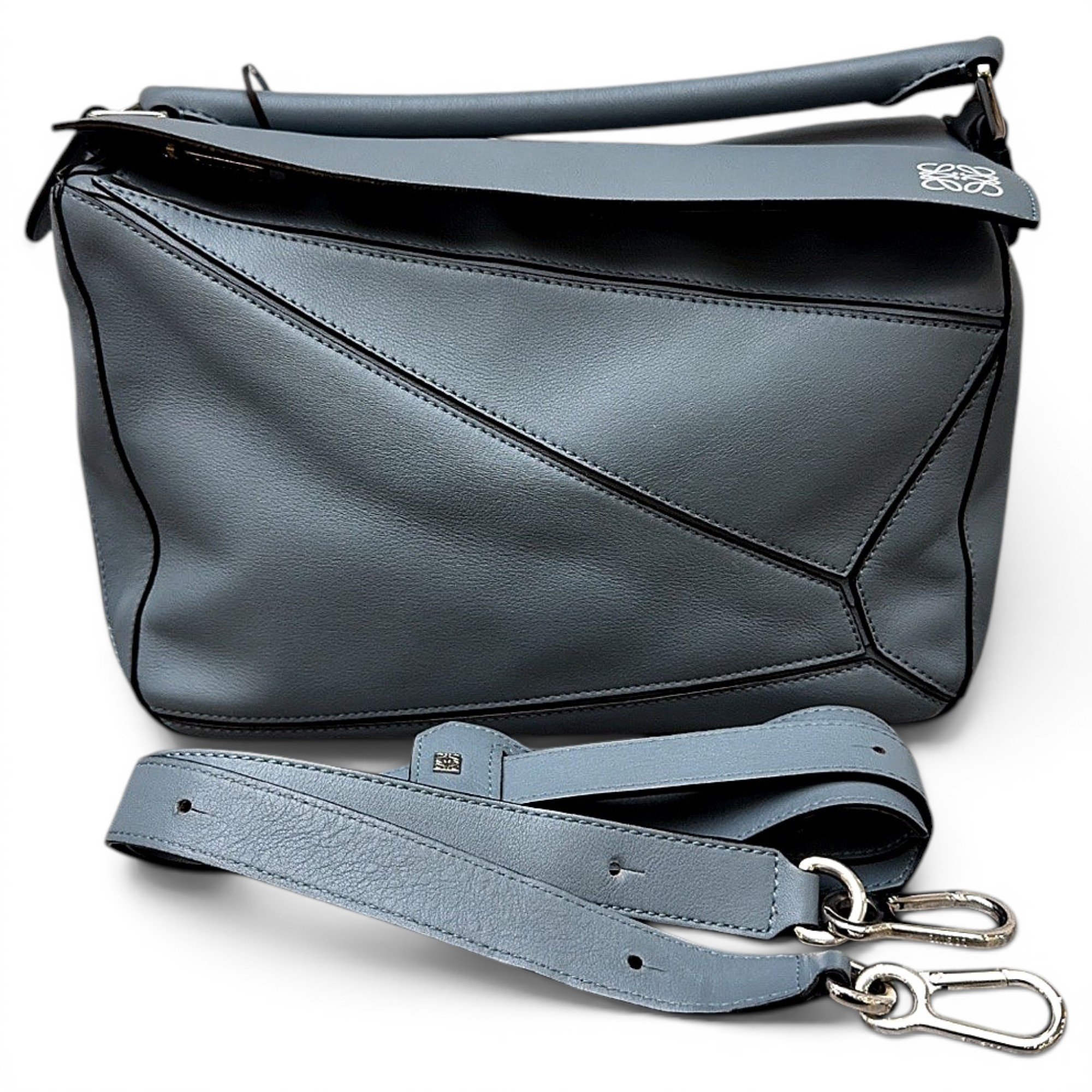 Puzzle leather handbag