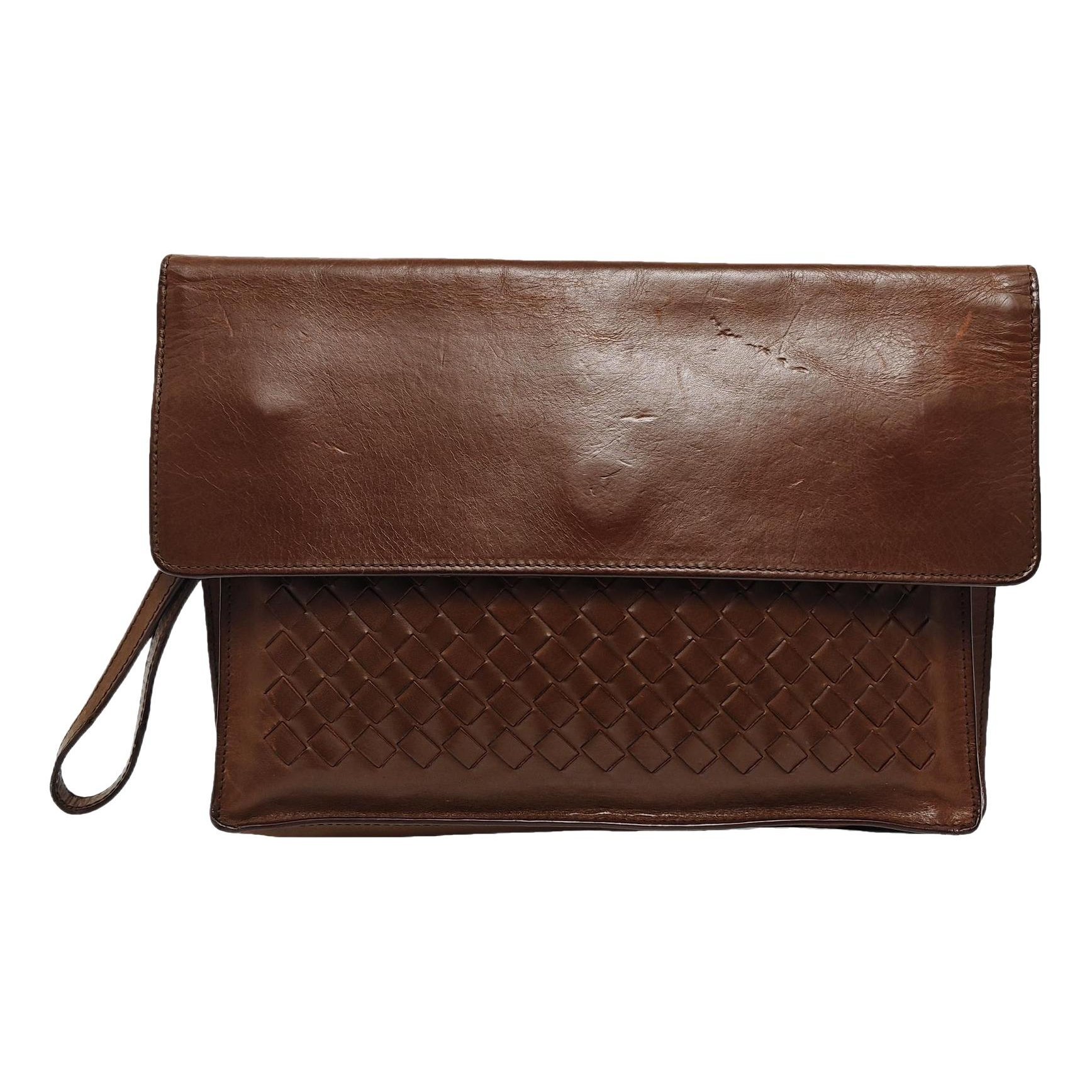 Olimpia leather clutch bag