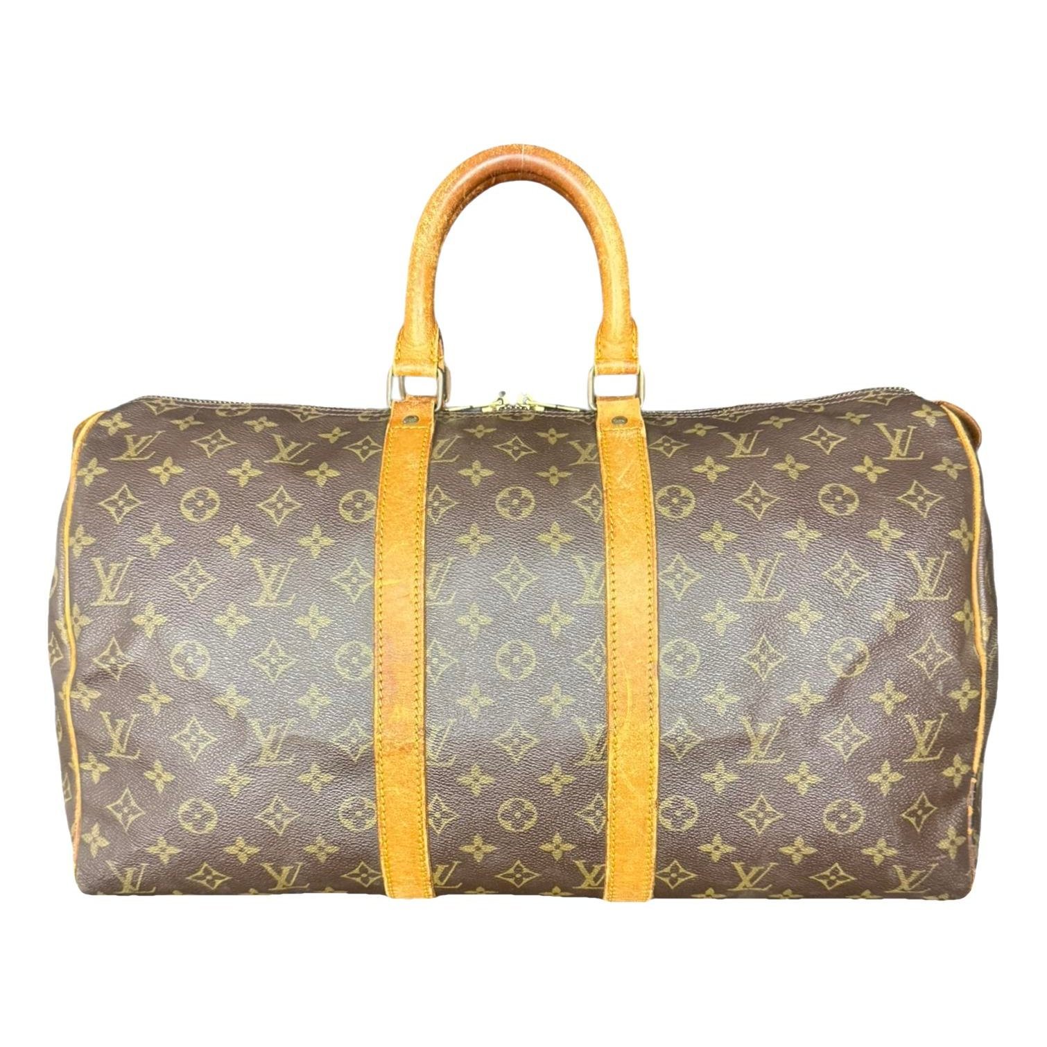 Keepall leather travel bag