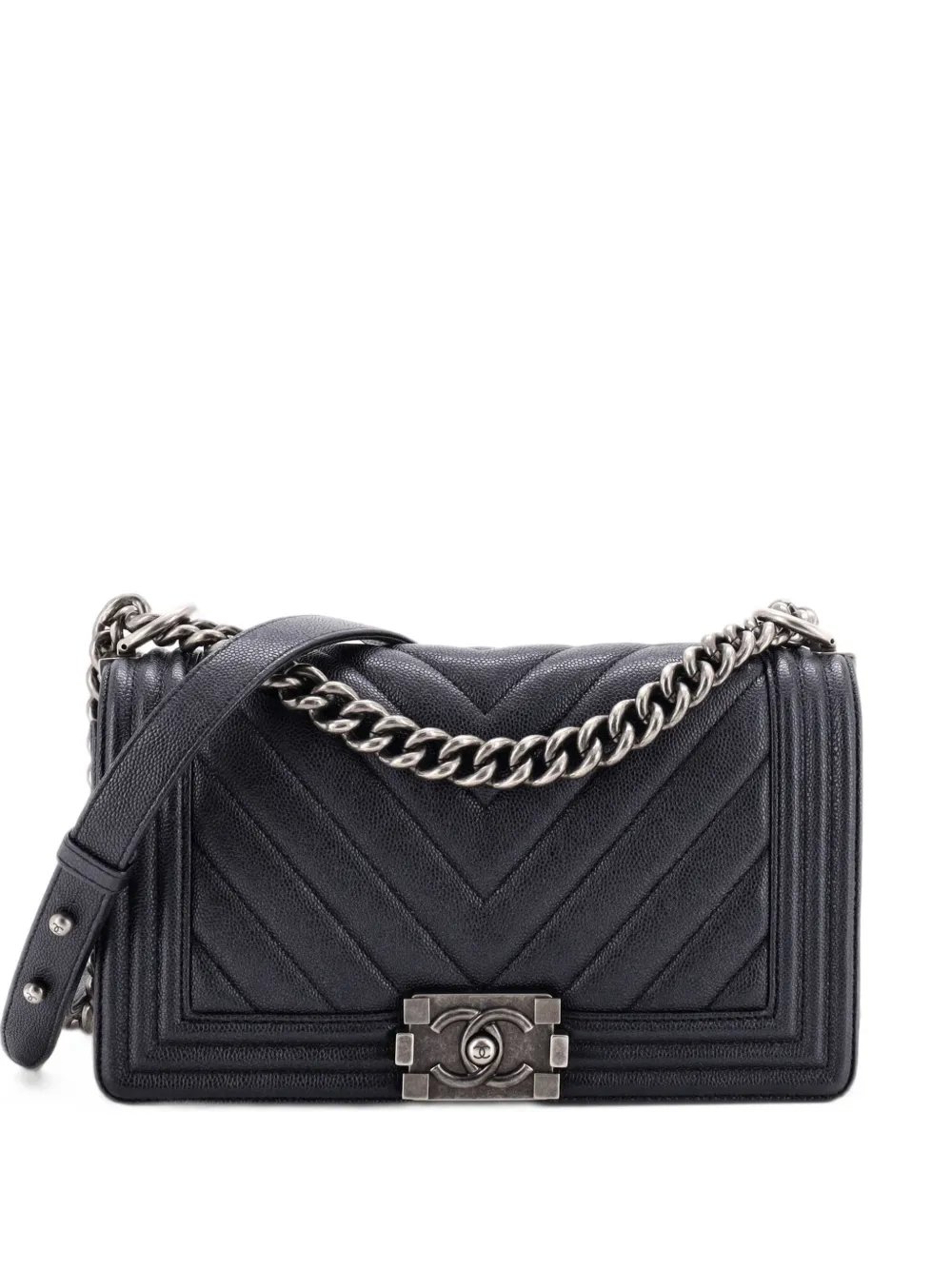 Boy Flap Bag Chevron Caviar Old Medium shoulder bag