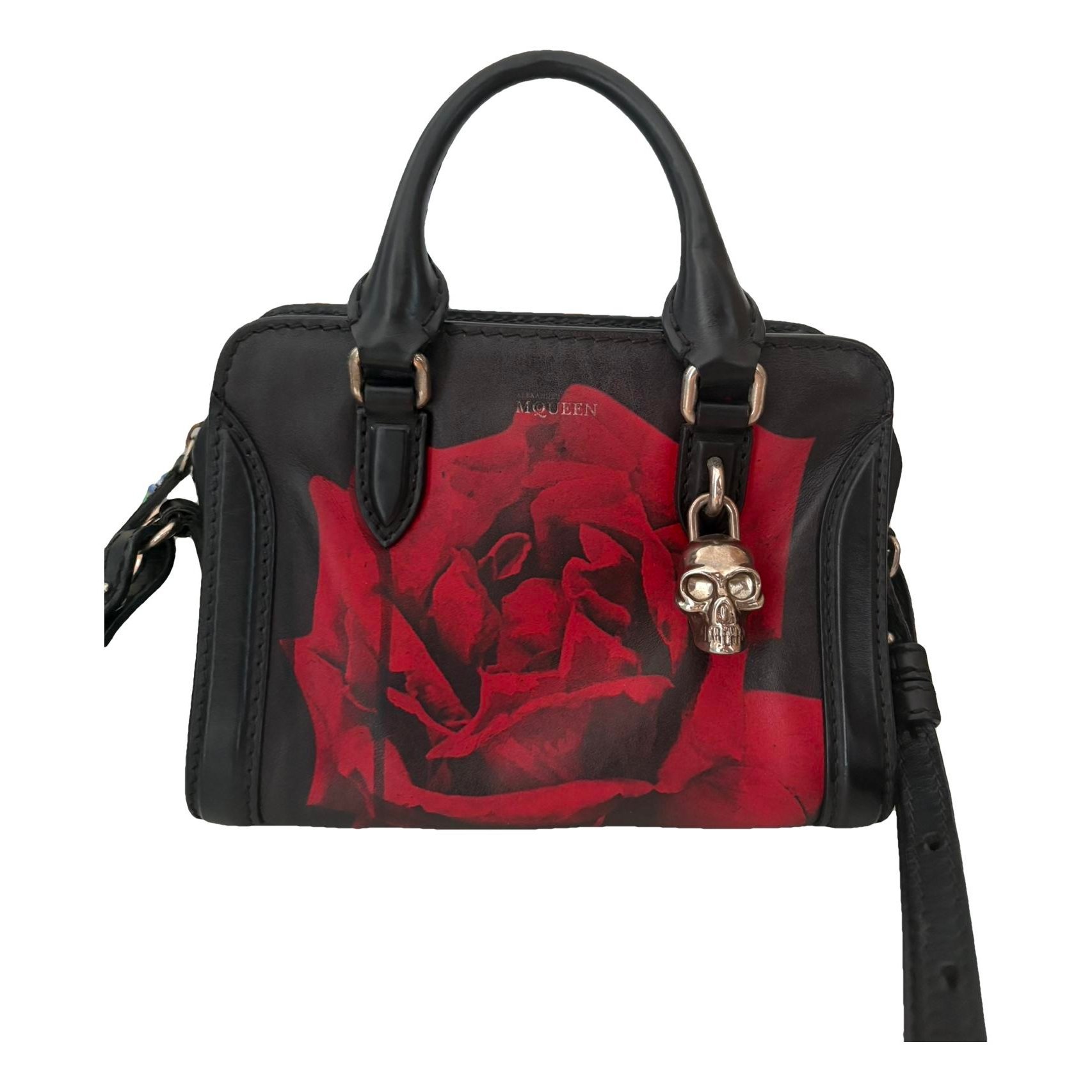 Skull leather crossbody bag