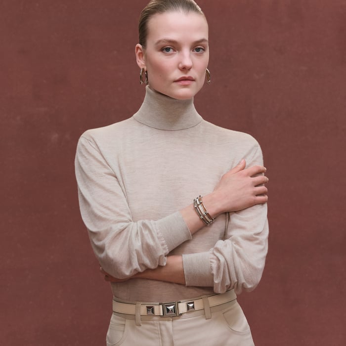 Beige Glaise Cashmere Long-sleeve Sweater