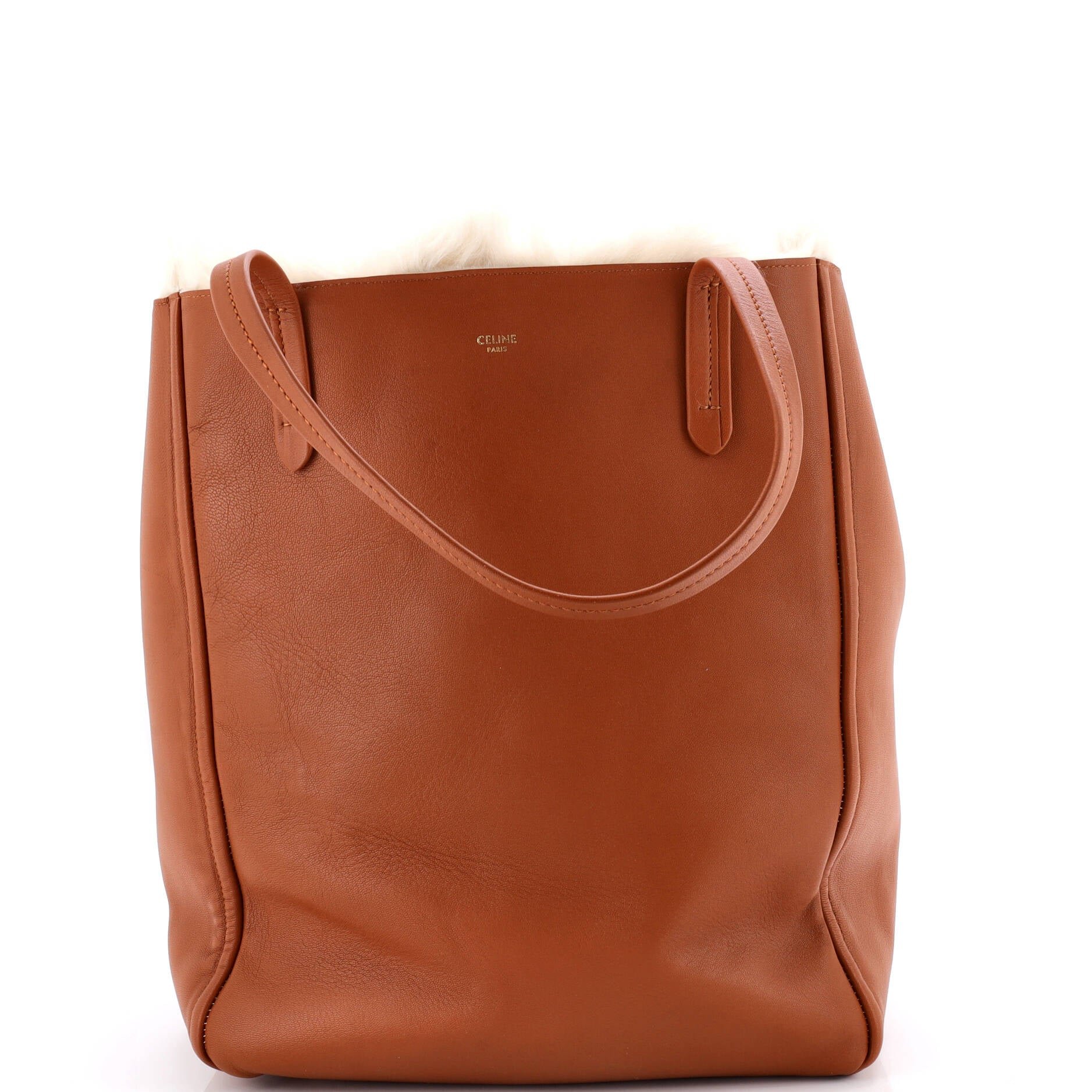 Celine Phantom Cabas Tote Leather with Shearling Medium