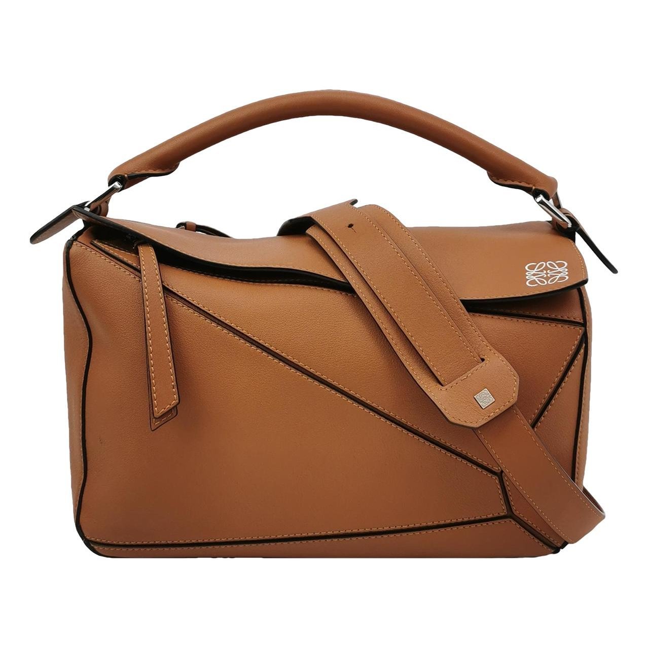 Puzzle leather handbag