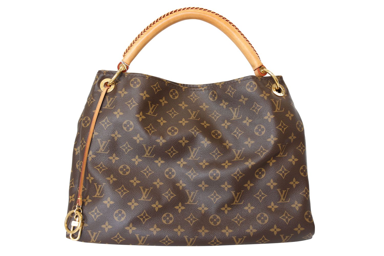 Louis Vuitton Louis Vuitton Artsy MM Bag, Brown Monogram Canvas with Natural Cowhide Trim and Gold Hardware, Preowned in Dustbag WA001